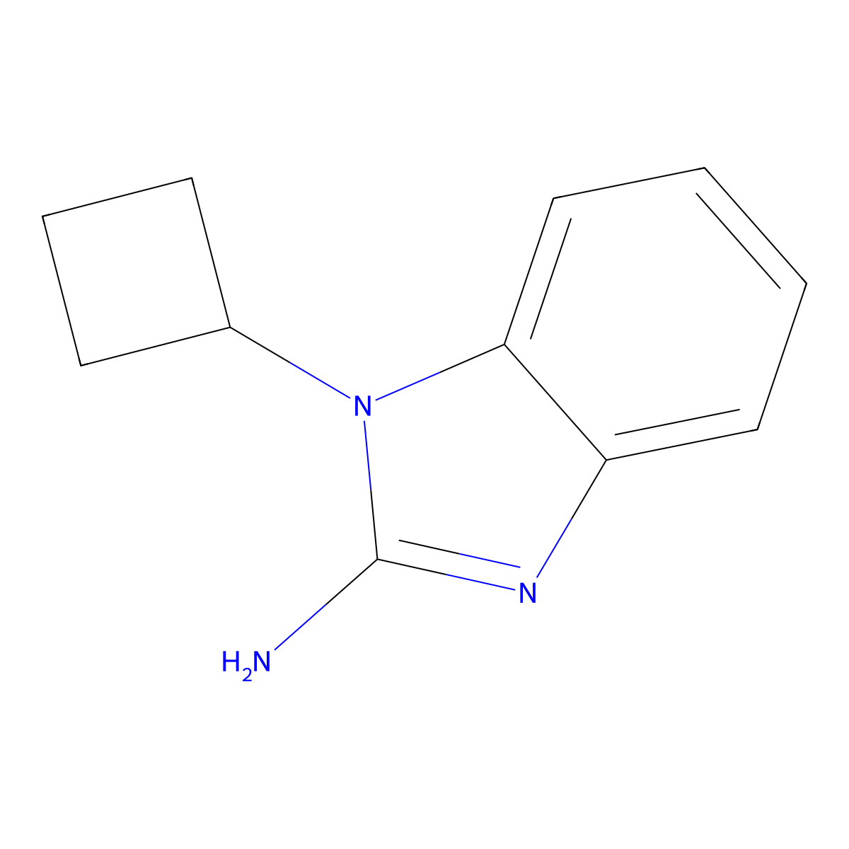 1-cyclobutyl-1H-1,3-benzodiazol-2-amine molecular structure, CAS 1247711-84-7