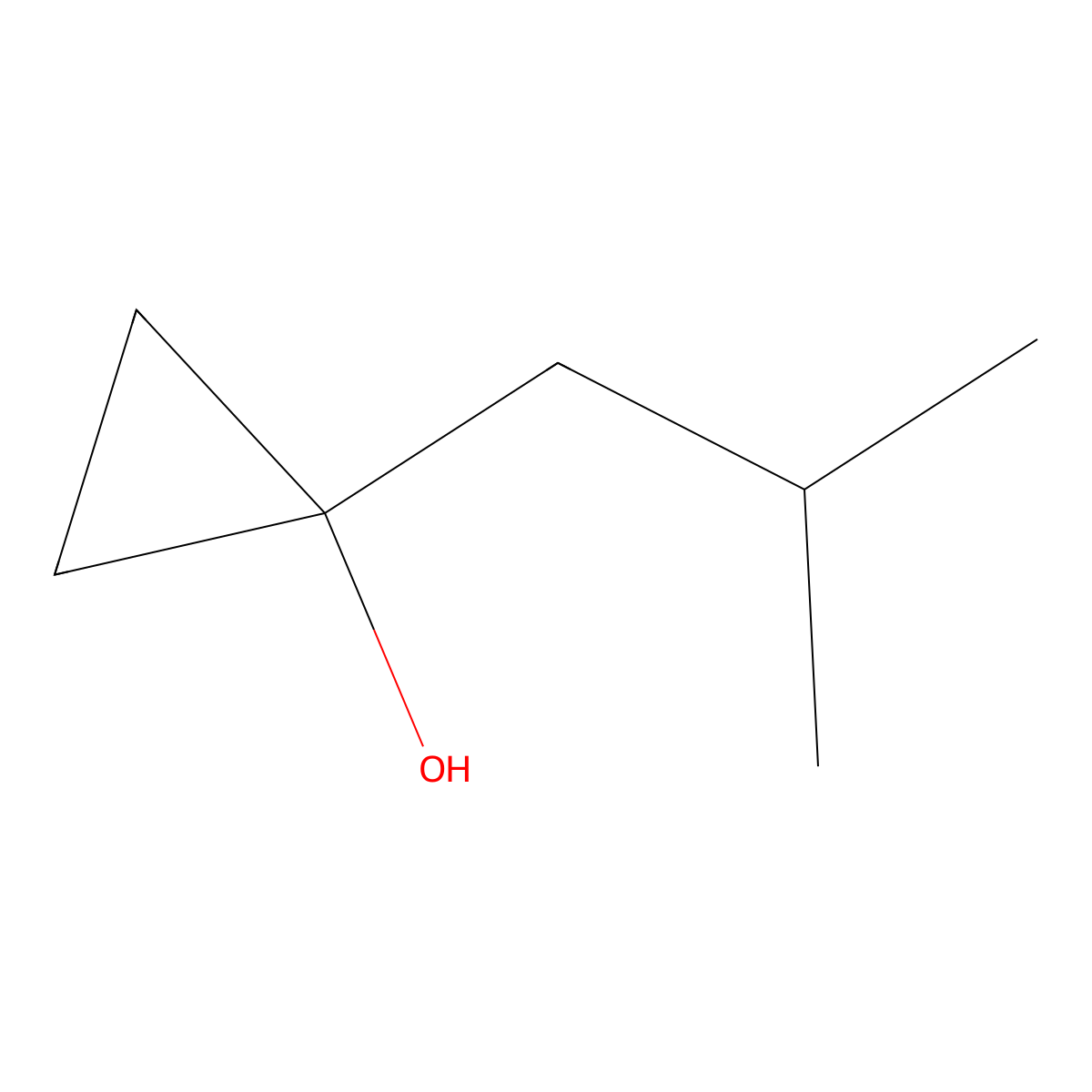 1-(2-Methylpropyl)cyclopropan-1-ol molecular structure, CAS 1247712-46-4