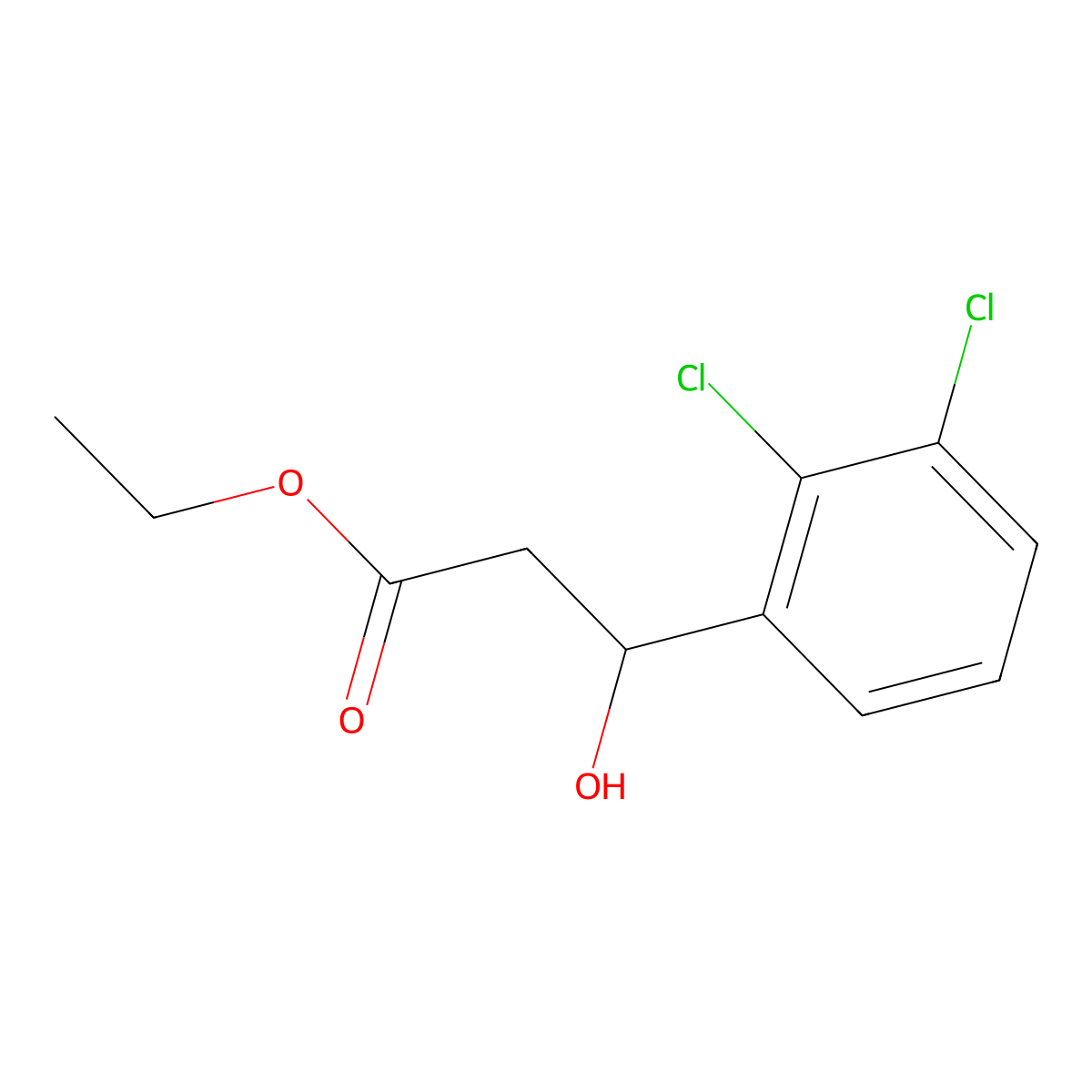 Ethyl 3-(2,3-dichlorophenyl)-3-hydroxypropanoate molecular structure, CAS 1247712-48-6