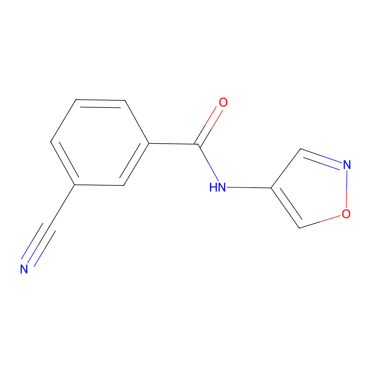 3-cyano-N-(isoxazol-4-yl)benzamide molecular structure, CAS 1247714-25-5