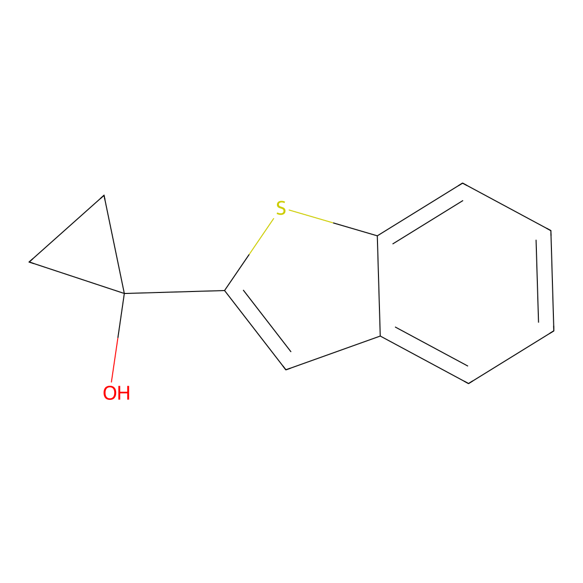 1-(Benzo[b]thiophen-2-yl)cyclopropan-1-ol molecular structure, CAS 1247714-47-1