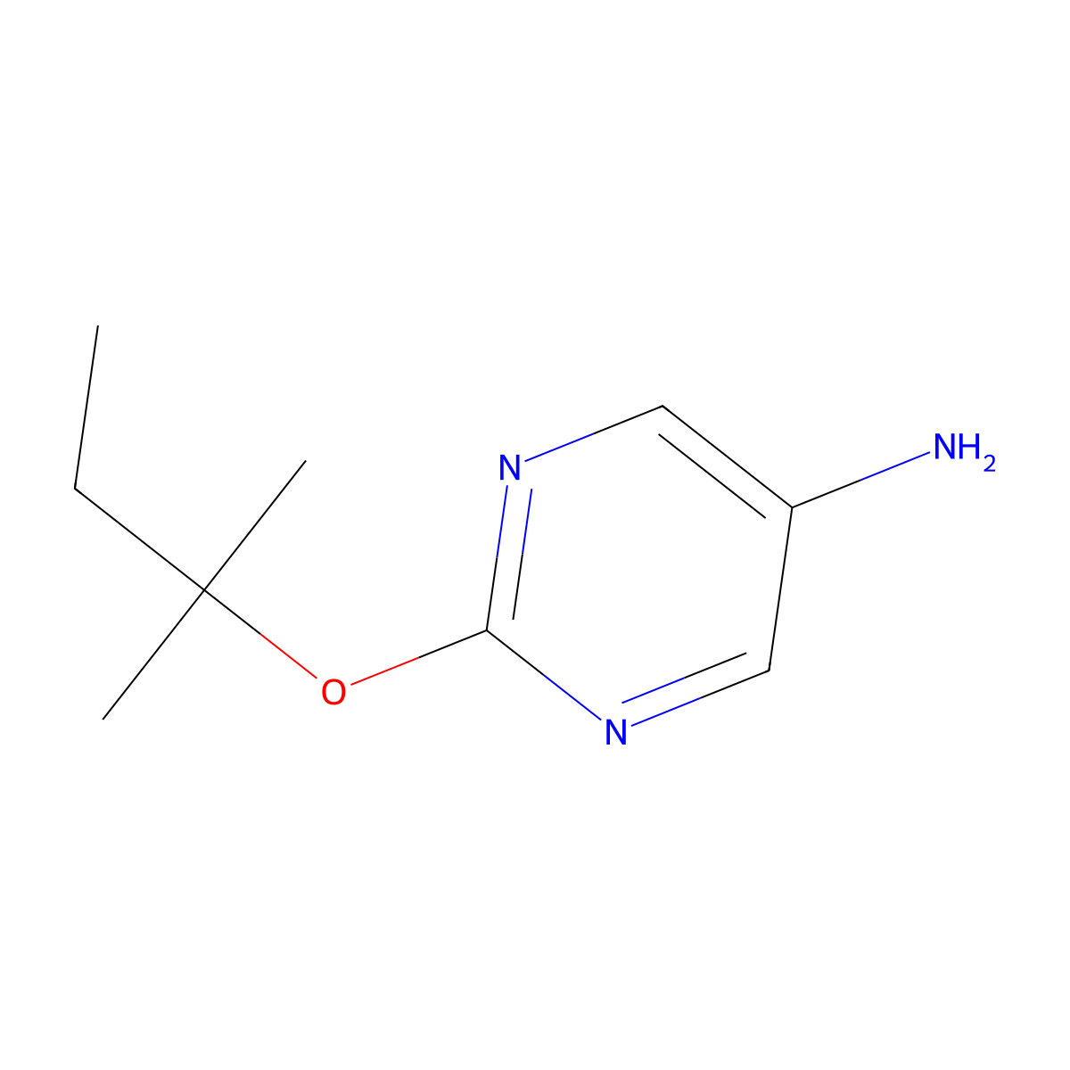 2-[(2-Methylbutan-2-yl)oxy]pyrimidin-5-amine molecular structure, CAS 1247716-53-5