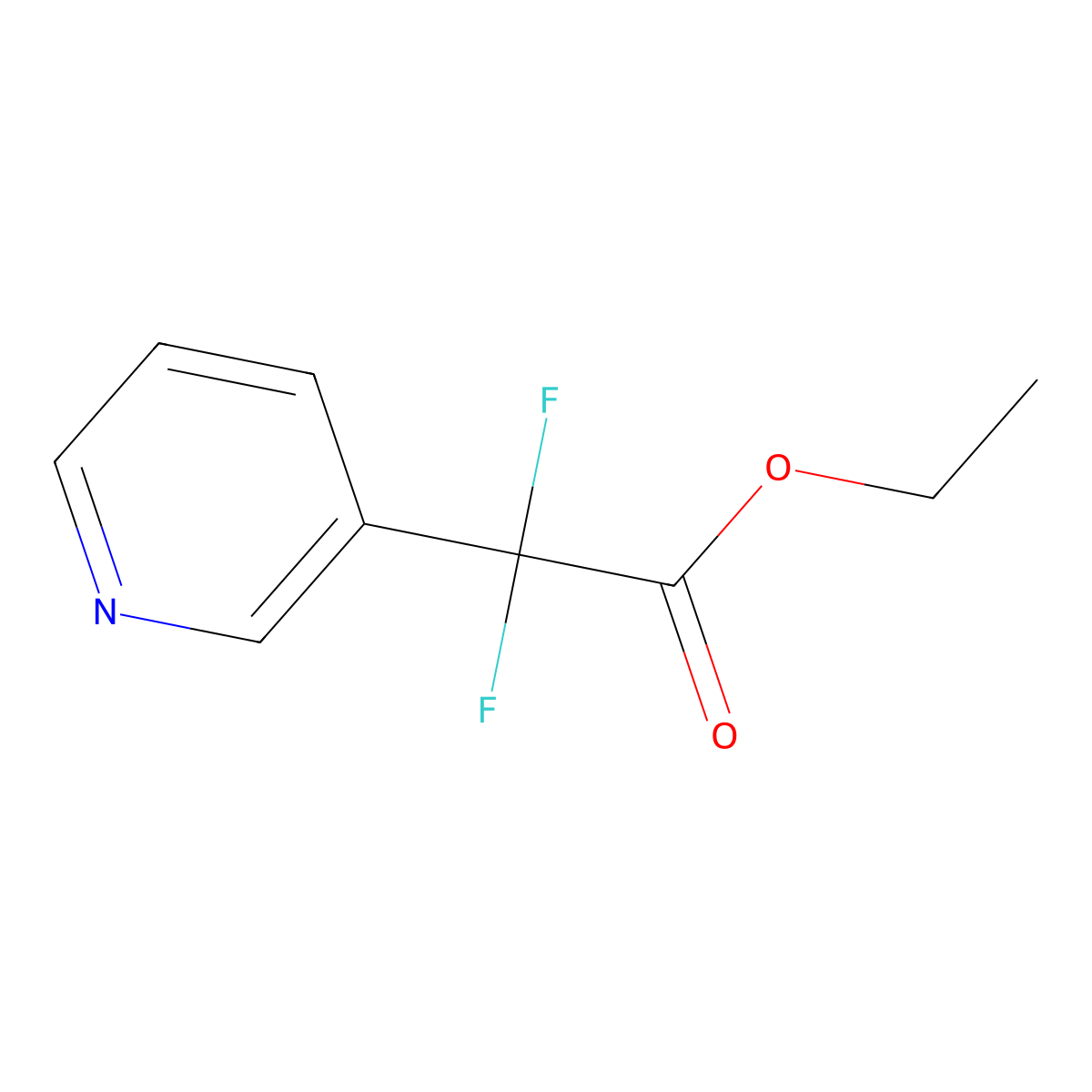 Ethyl 2,2-difluoro-2-(pyridin-3-yl)acetate molecular structure, CAS 1247716-64-8