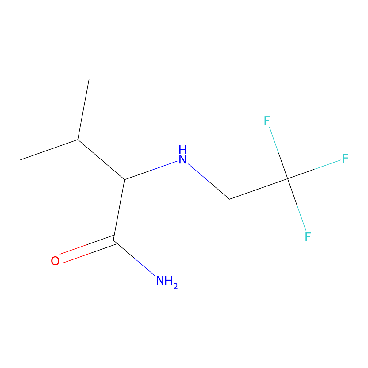 3-Methyl-2-[(2,2,2-trifluoroethyl)amino]butanamide molecular structure, CAS 1247717-47-0