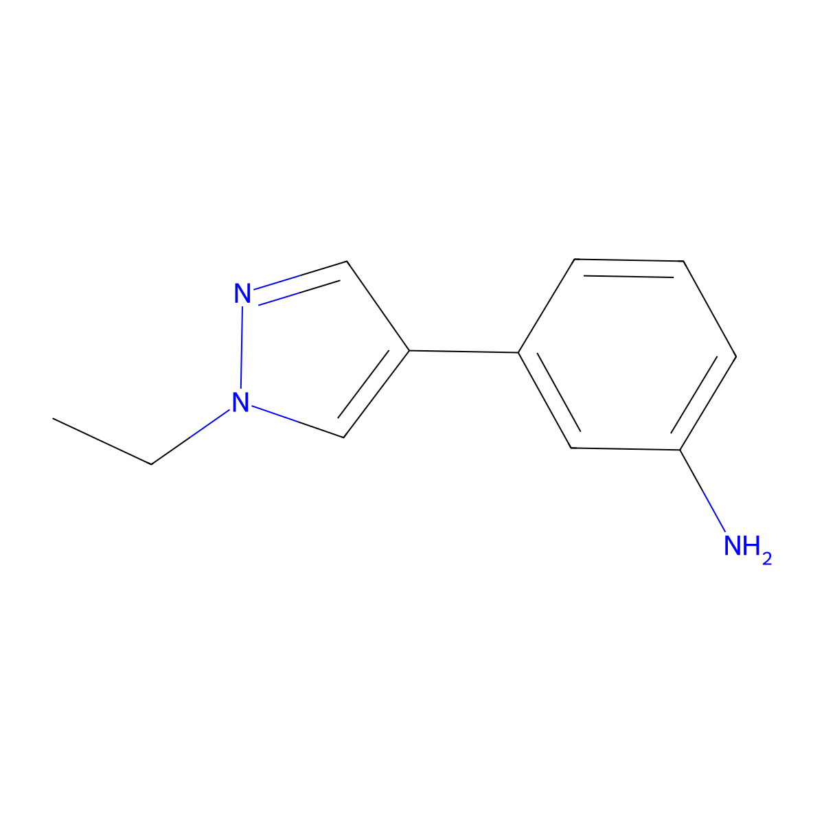 3-(1-Ethyl-1H-pyrazol-4-YL)aniline molecular structure, CAS 1247719-87-4