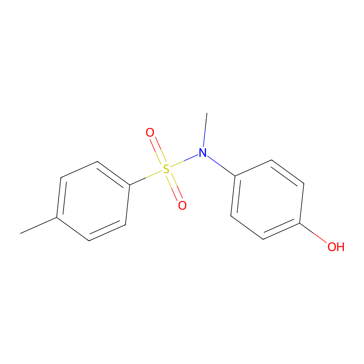 N-(4-Hydroxyphenyl)-N,4-dimethylbenzene-1-sulfonamide molecular structure, CAS 124772-05-0