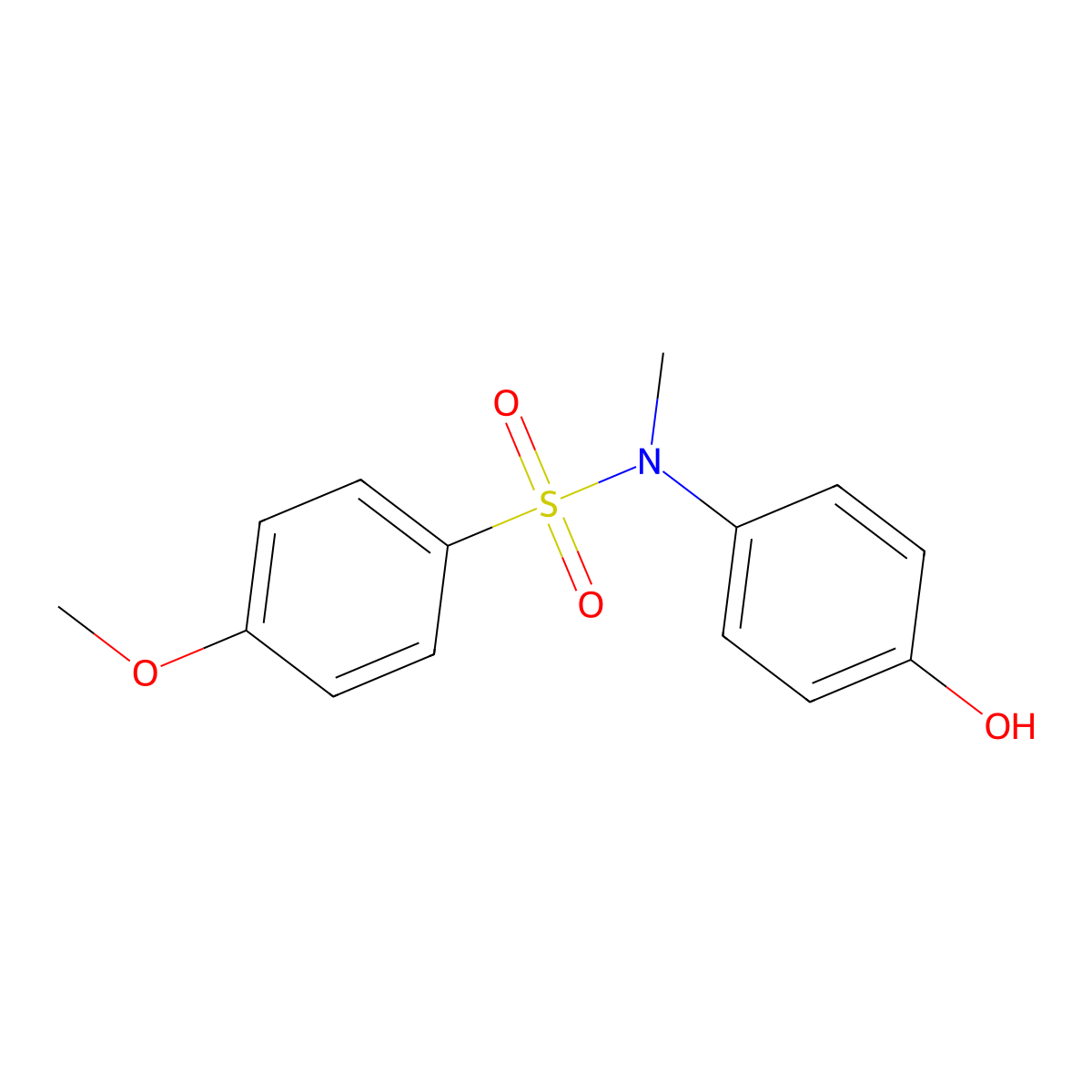 N-(4-hydroxyphenyl)-4-methoxy-N-methylbenzene-1-sulfonamide molecular structure, CAS 124772-07-2