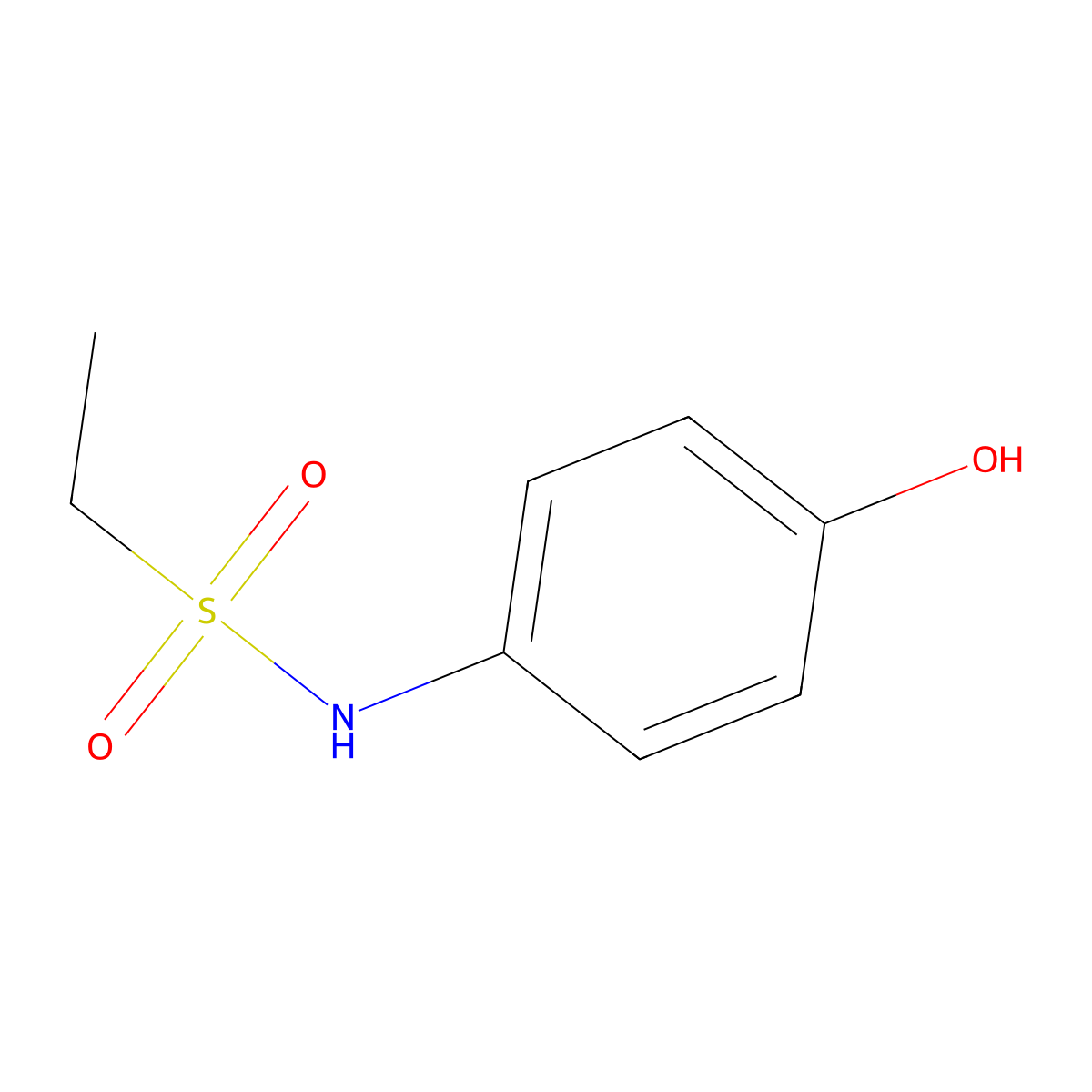 N-(4-hydroxyphenyl)ethanesulfonamide molecular structure, CAS 124772-09-4