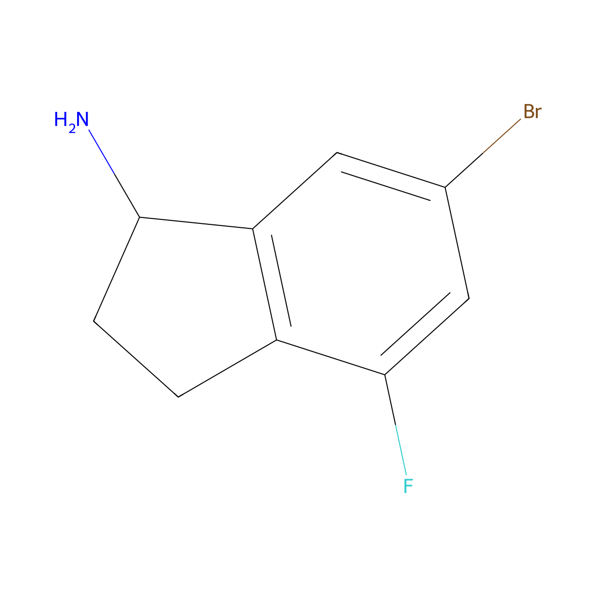 6-bromo-4-fluoro-2,3-dihydro-1H-inden-1-amine molecular structure, CAS 1247720-50-8