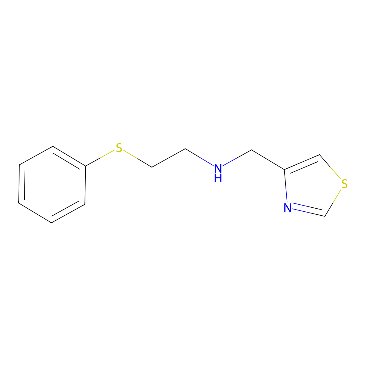 2-(Phenylthio)-N-(thiazol-4-ylmethyl)ethan-1-amine molecular structure, CAS 1247720-55-3