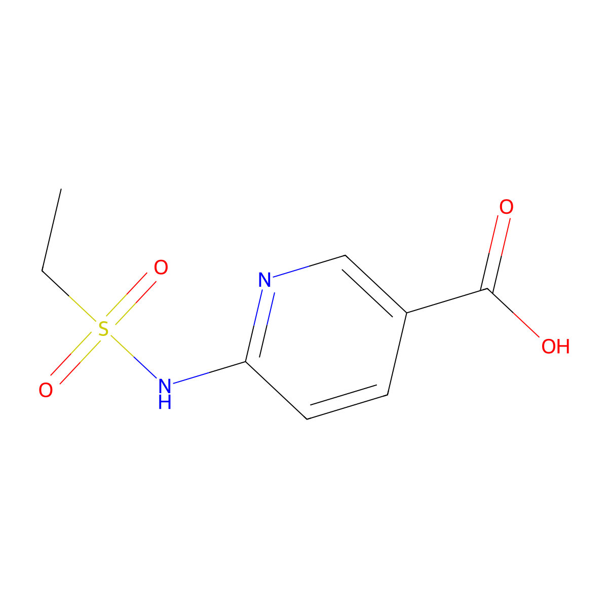 6-Ethanesulfonamidopyridine-3-carboxylic acid molecular structure, CAS 1247722-43-5