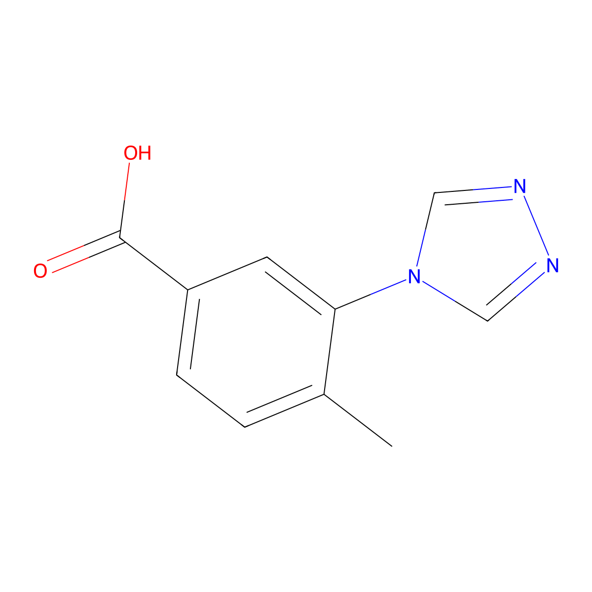4-methyl-3-(4H-1,2,4-triazol-4-yl)benzoic acid molecular structure, CAS 1247722-46-8