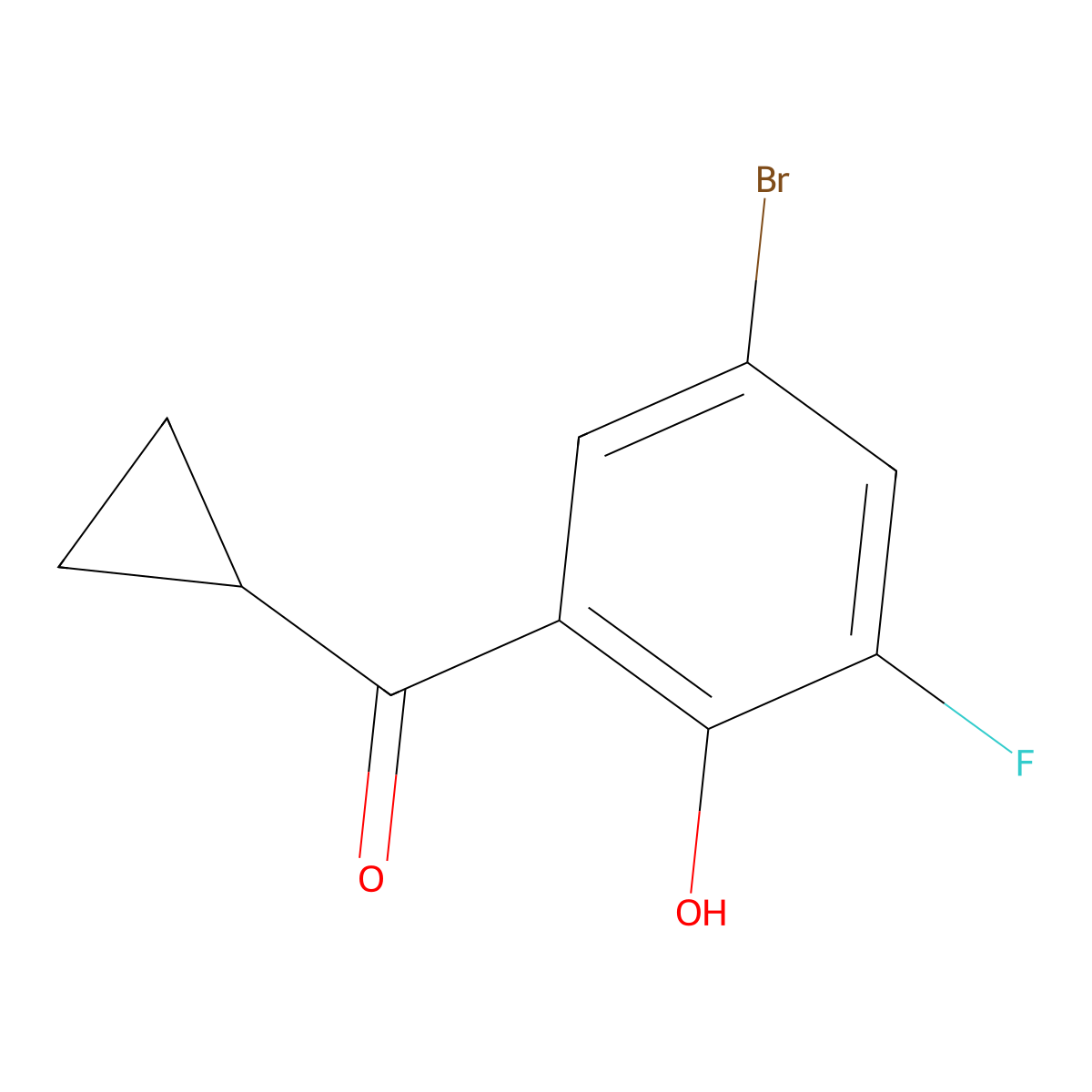 4-Bromo-2-cyclopropanecarbonyl-6-fluorophenol molecular structure, CAS 1247723-80-3
