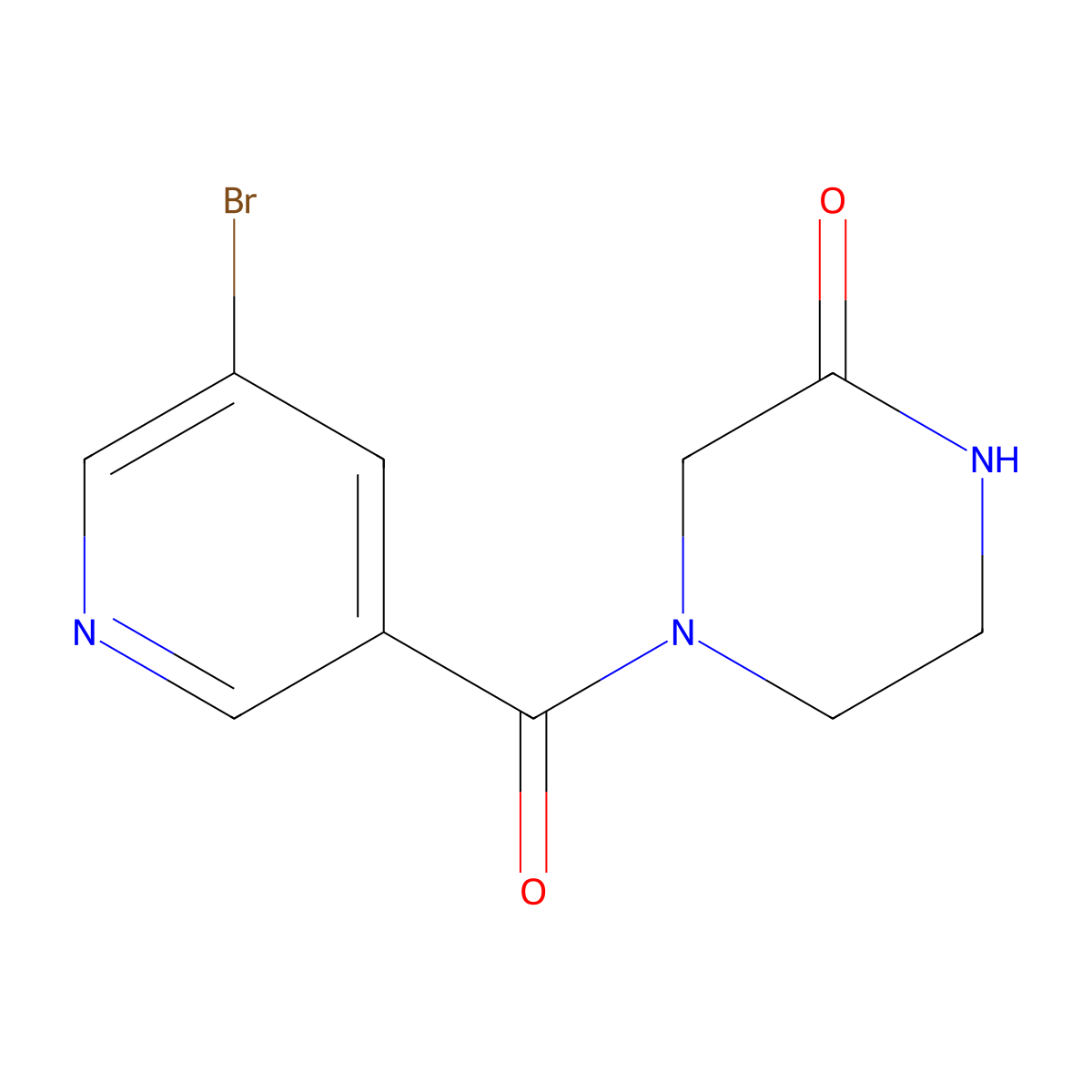 4-(5-Bromopyridine-3-carbonyl)piperazin-2-one molecular structure, CAS 1247725-28-5