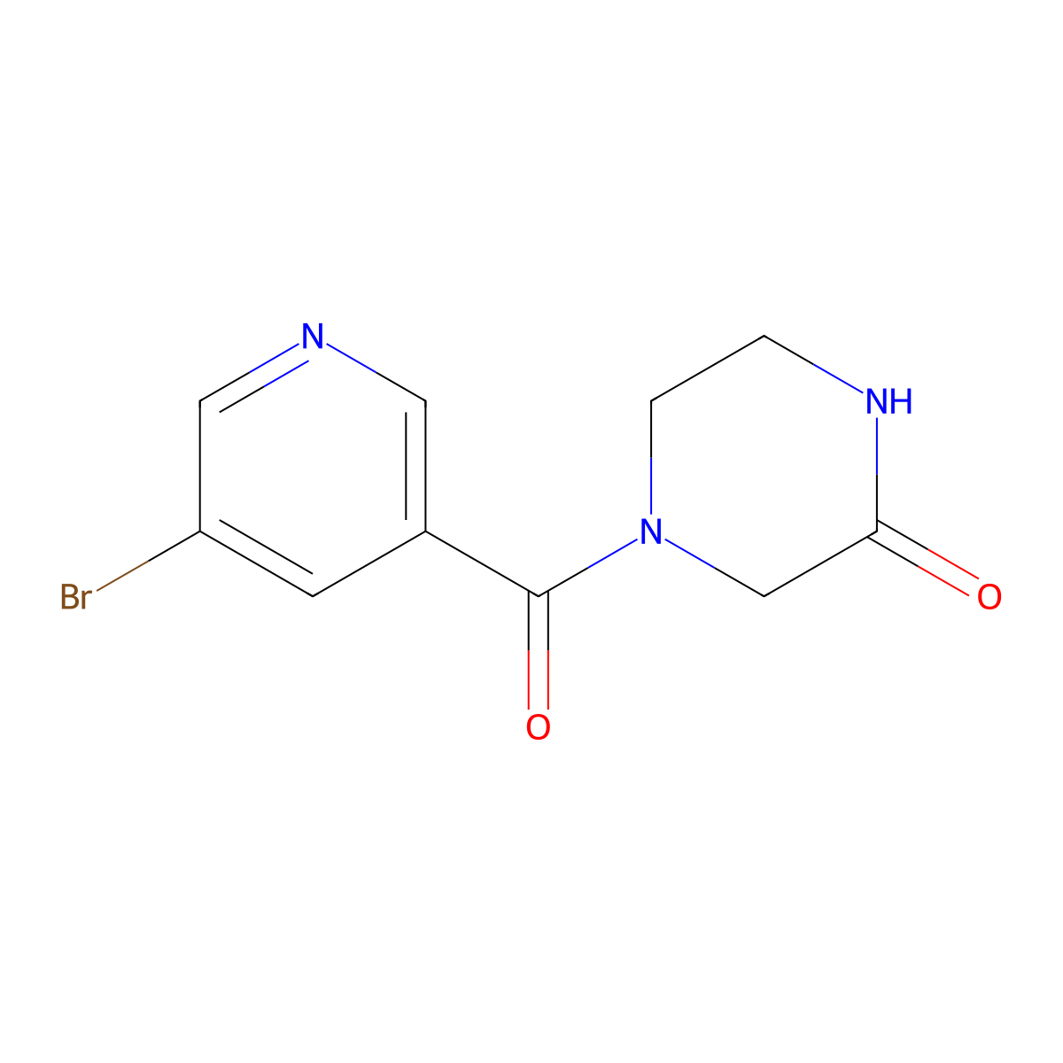 4-(5-Bromopyridine-3-carbonyl)piperazin-2-one molecular structure, CAS 1247725-28-5