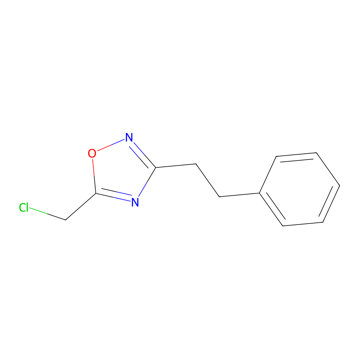 5-(Chloromethyl)-3-(2-phenylethyl)-1,2,4-oxadiazole molecular structure, CAS 1247725-97-8