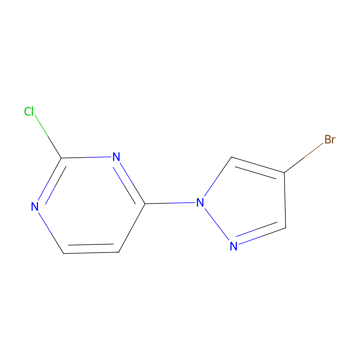 1-(2-Chloro-4-pyrimidyl)-4-bromopyrazole molecular structure, CAS 1247726-83-5