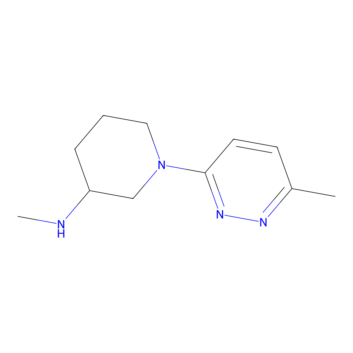 N-methyl-1-(6-methylpyridazin-3-yl)piperidin-3-amine molecular structure, CAS 1247729-18-5
