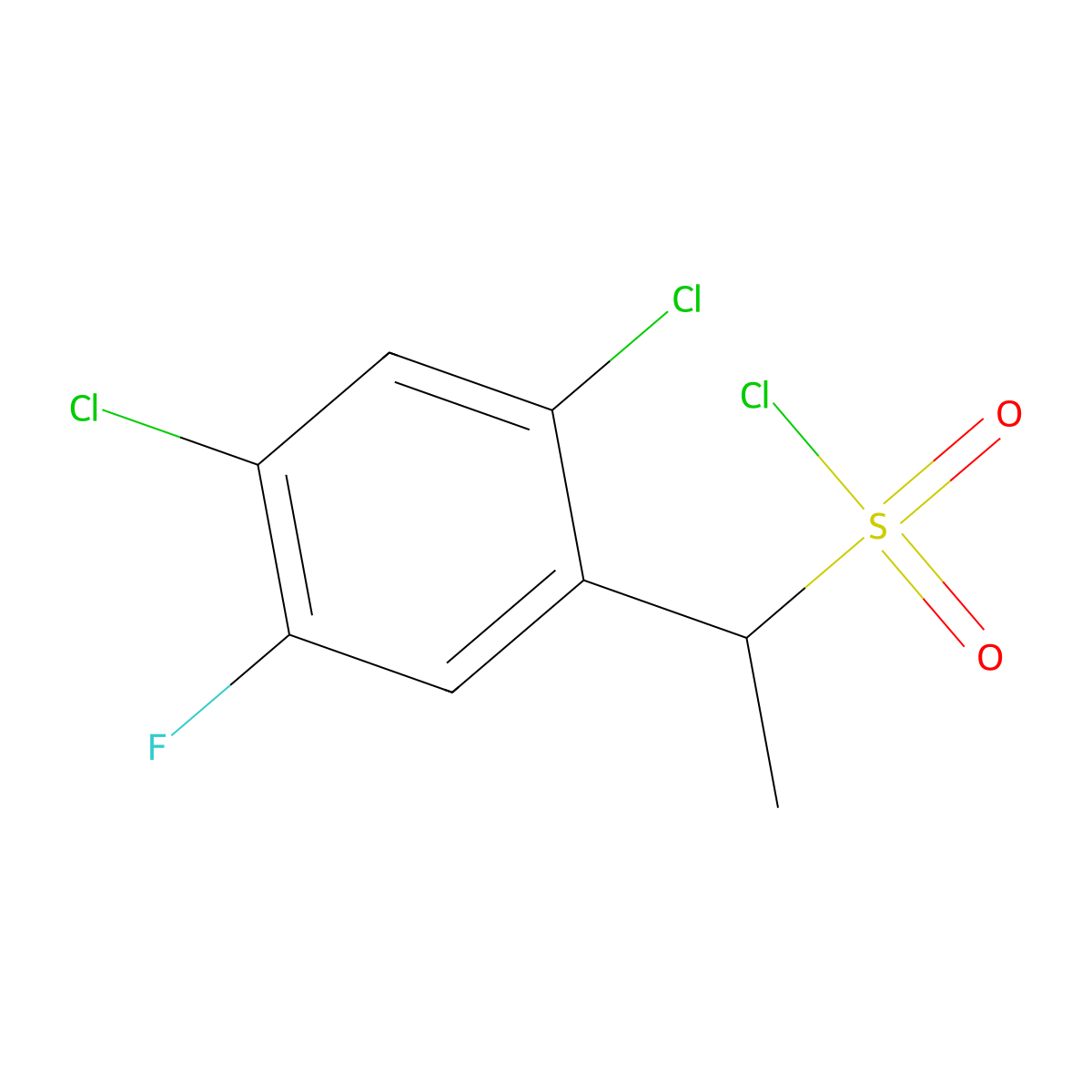 1-(2,4-Dichloro-5-fluorophenyl)ethane-1-sulfonyl chloride molecular structure, CAS 1247732-84-8