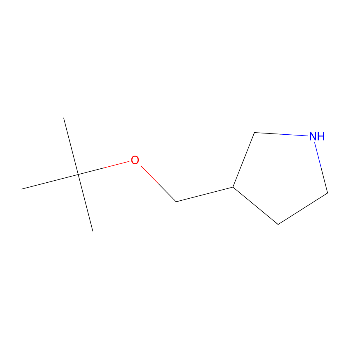 3-(Tert-butoxymethyl)pyrrolidine molecular structure, CAS 1247733-27-2