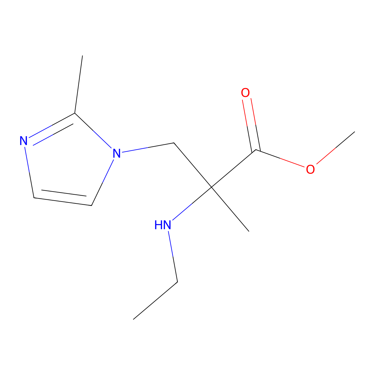 Methyl 2-(ethylamino)-2-methyl-3-(2-methyl-1h-imidazol-1-yl)propanoate molecular structure, CAS 1247733-31-8