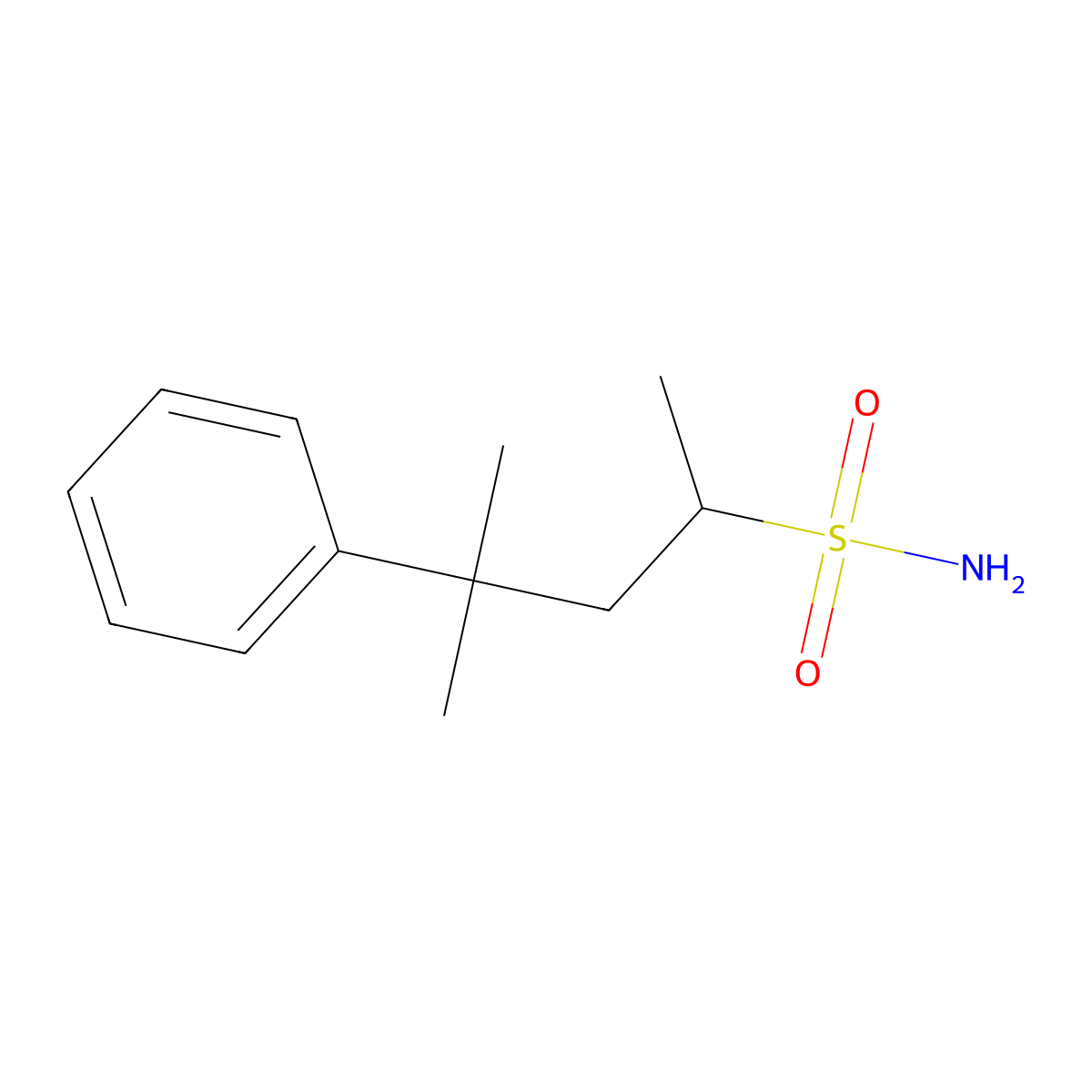 4-Methyl-4-phenylpentane-2-sulfonamide molecular structure, CAS 1247734-85-5