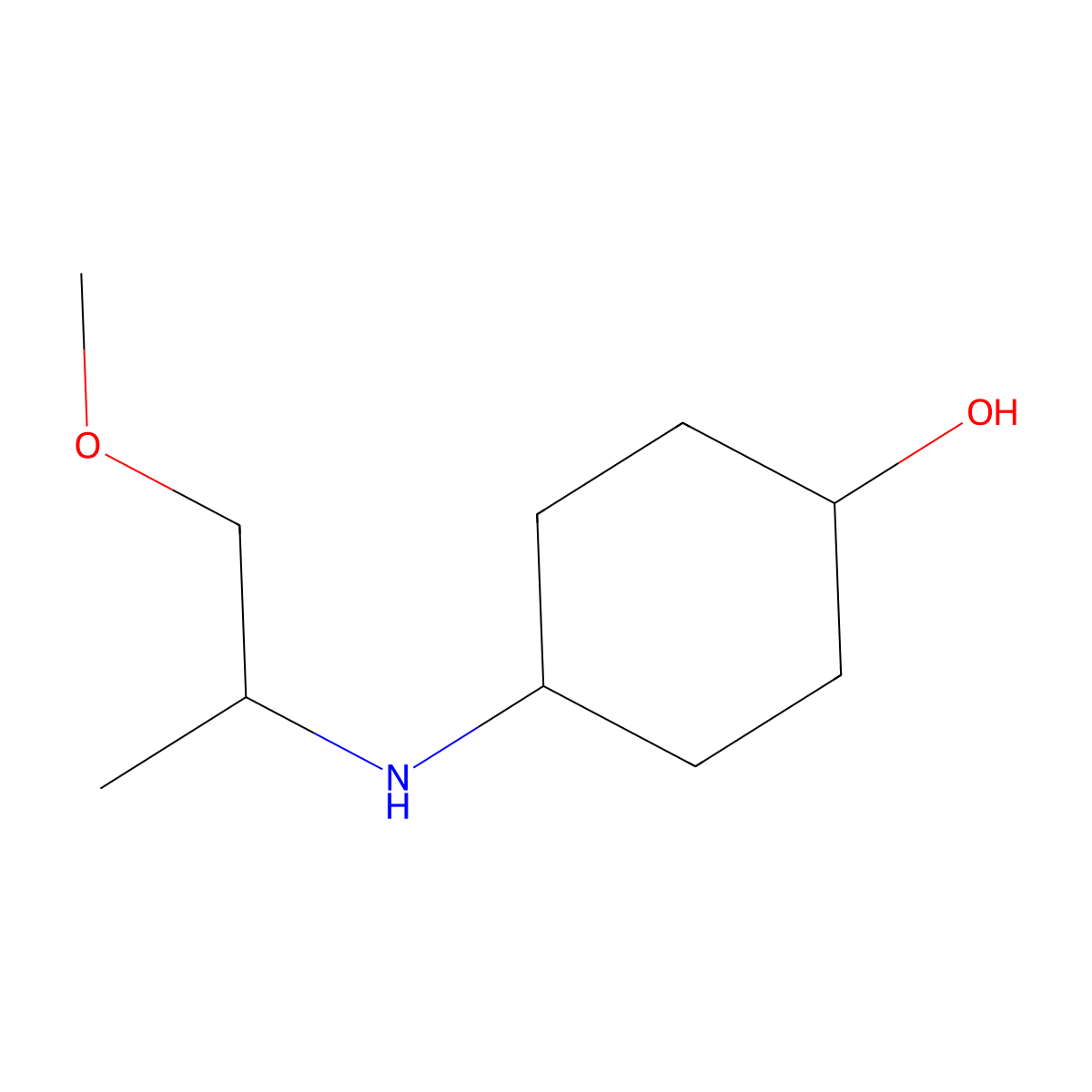 4-[(1-Methoxypropan-2-yl)amino]cyclohexan-1-ol molecular structure, CAS 1247736-94-2