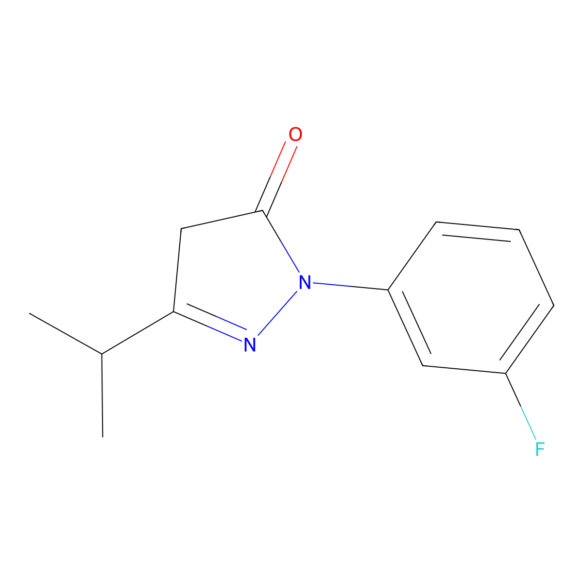 1-(3-Fluorophenyl)-3-(propan-2-yl)-4,5-dihydro-1H-pyrazol-5-one molecular structure, CAS 1247737-11-6