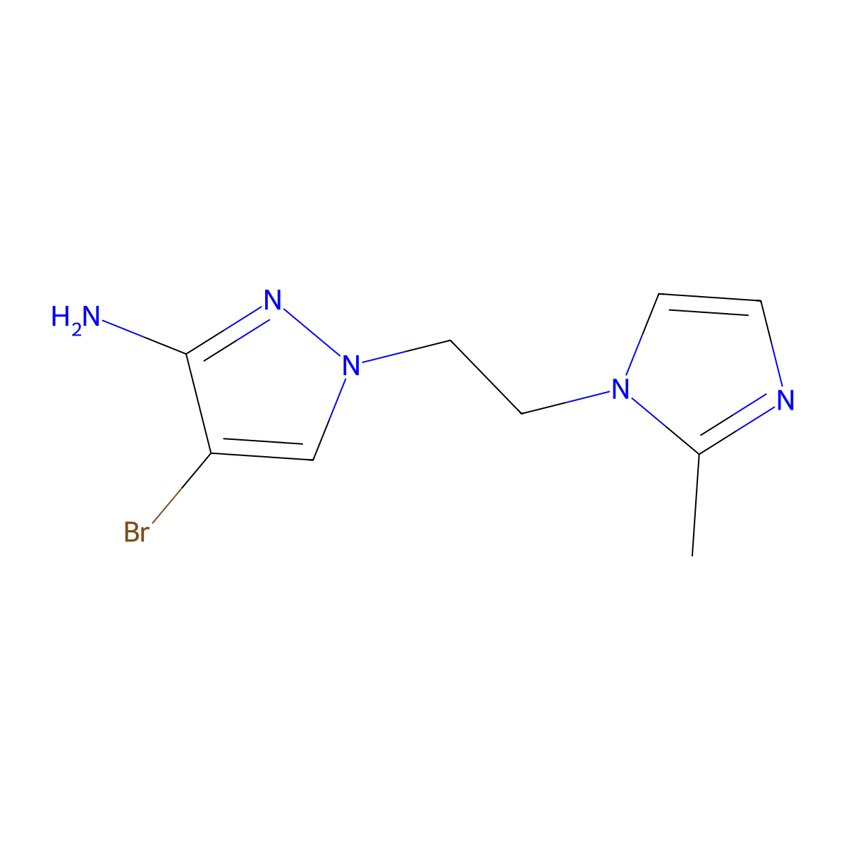 4-Bromo-1-(2-(2-methyl-1h-imidazol-1-yl)ethyl)-1h-pyrazol-3-amine molecular structure, CAS 1247737-29-6