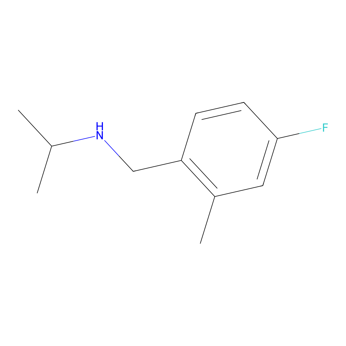 [(4-Fluoro-2-methylphenyl)methyl](propan-2-yl)amine molecular structure, CAS 1247737-67-2