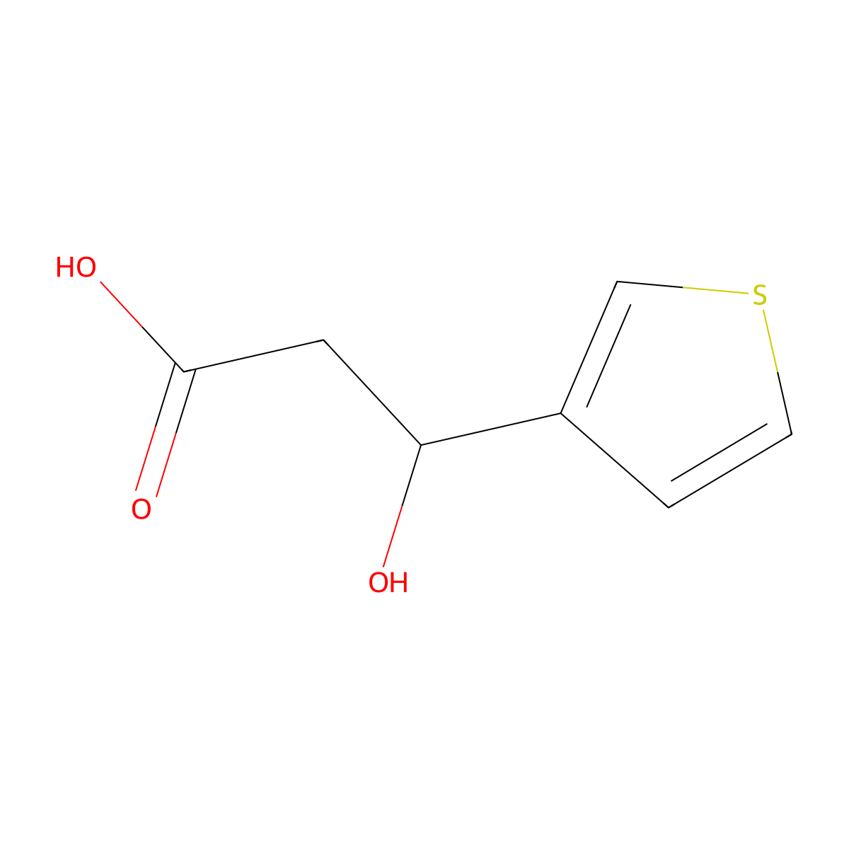 3-Hydroxy-3-(thiophen-3-yl)propanoic acid molecular structure, CAS 1247738-16-4