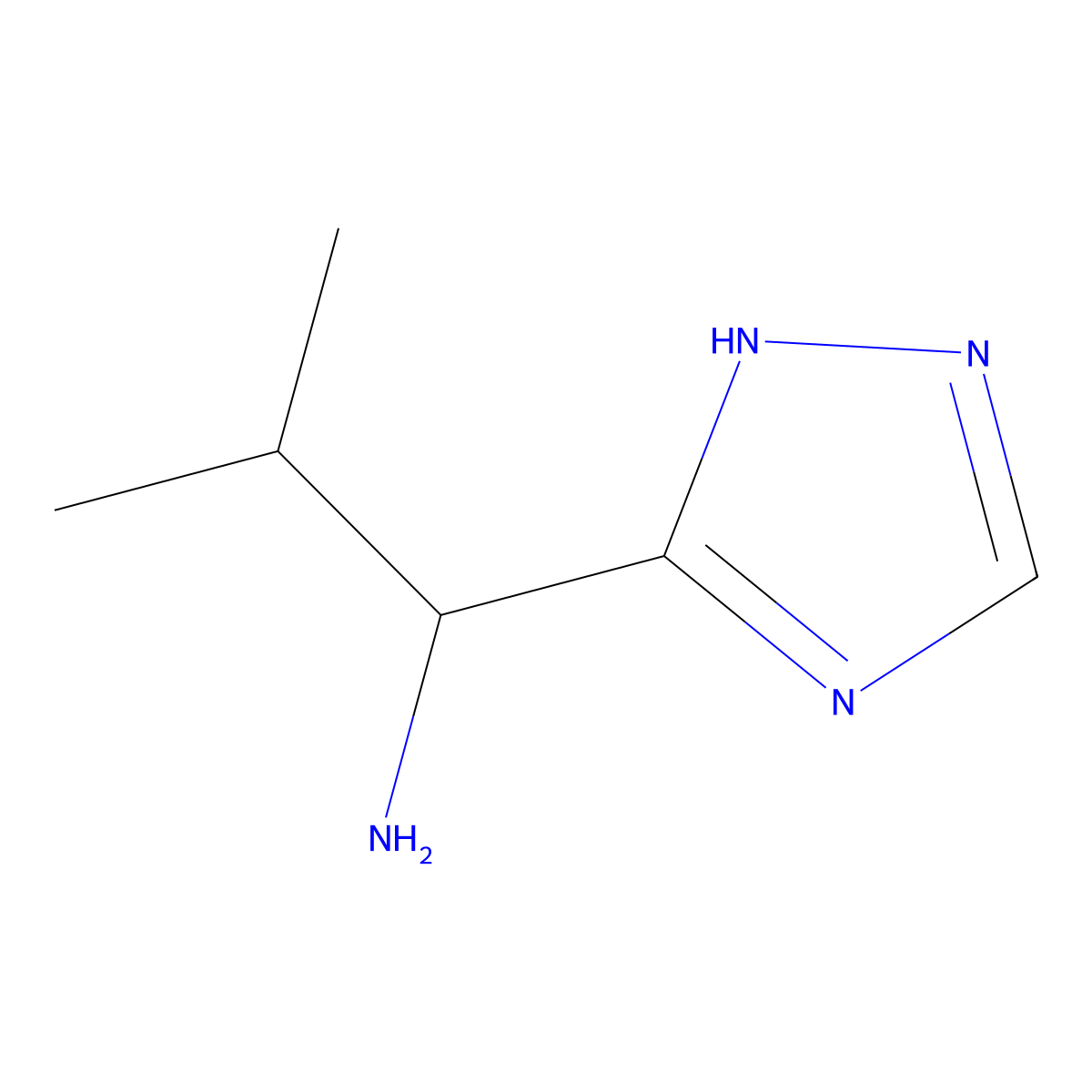 2-methyl-1-(4H-1,2,4-triazol-3-yl)propan-1-amine molecular structure, CAS 1247738-43-7