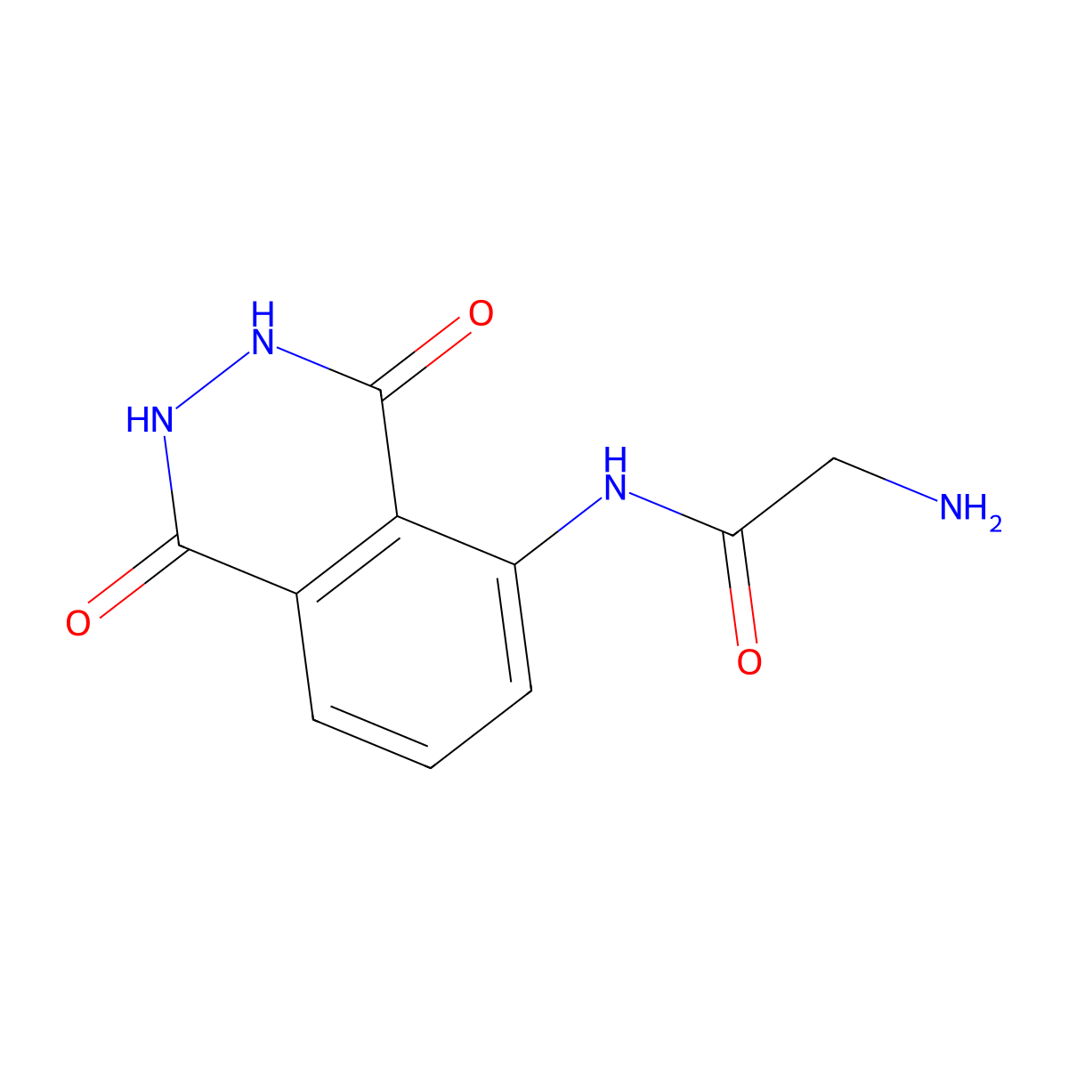 2-Amino-n-(1,4-dioxo-1,2,3,4-tetrahydrophthalazin-5-yl)acetamide molecular structure, CAS 124774-57-8