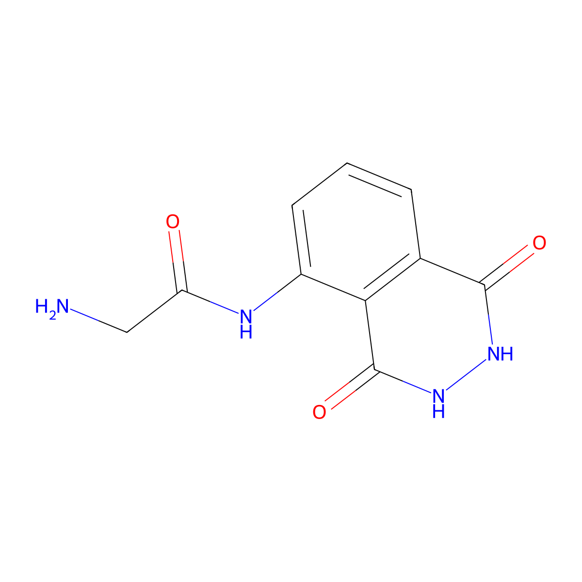 2-Amino-n-(1,4-dioxo-1,2,3,4-tetrahydrophthalazin-5-yl)acetamide molecular structure, CAS 124774-57-8