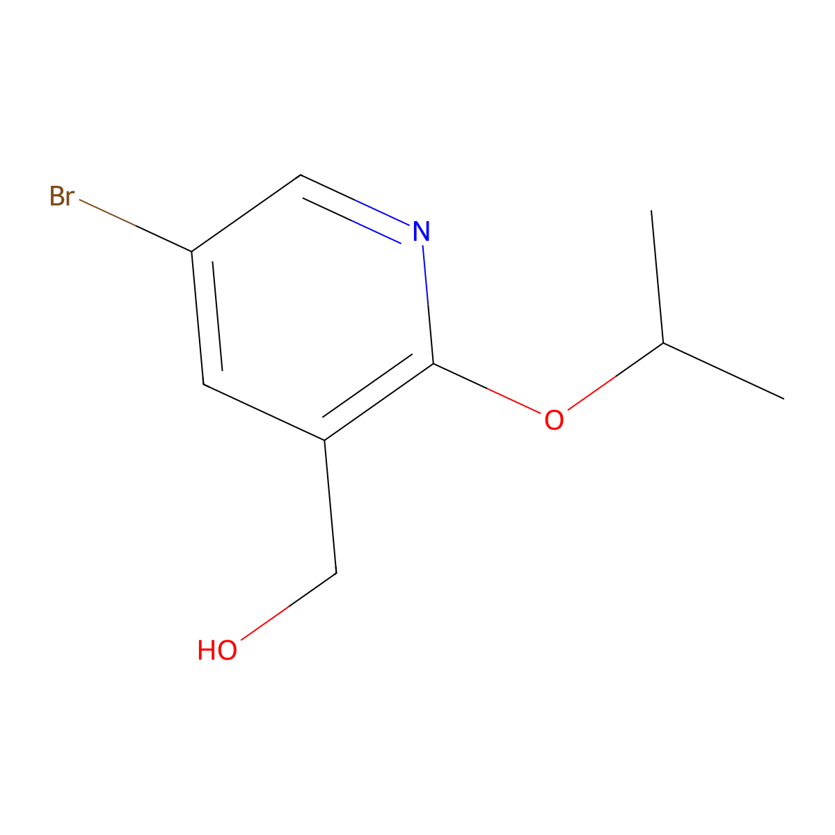 (5-Bromo-2-propan-2-yloxypyridin-3-yl)methanol molecular structure, CAS 1247740-36-8