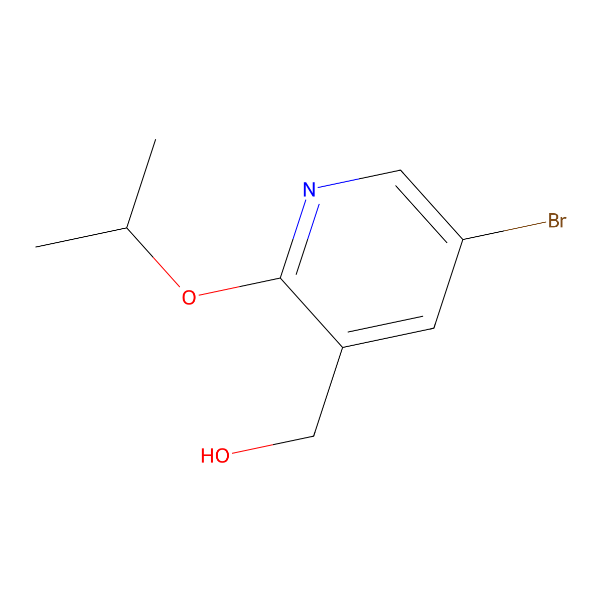 (5-Bromo-2-propan-2-yloxypyridin-3-yl)methanol molecular structure, CAS 1247740-36-8
