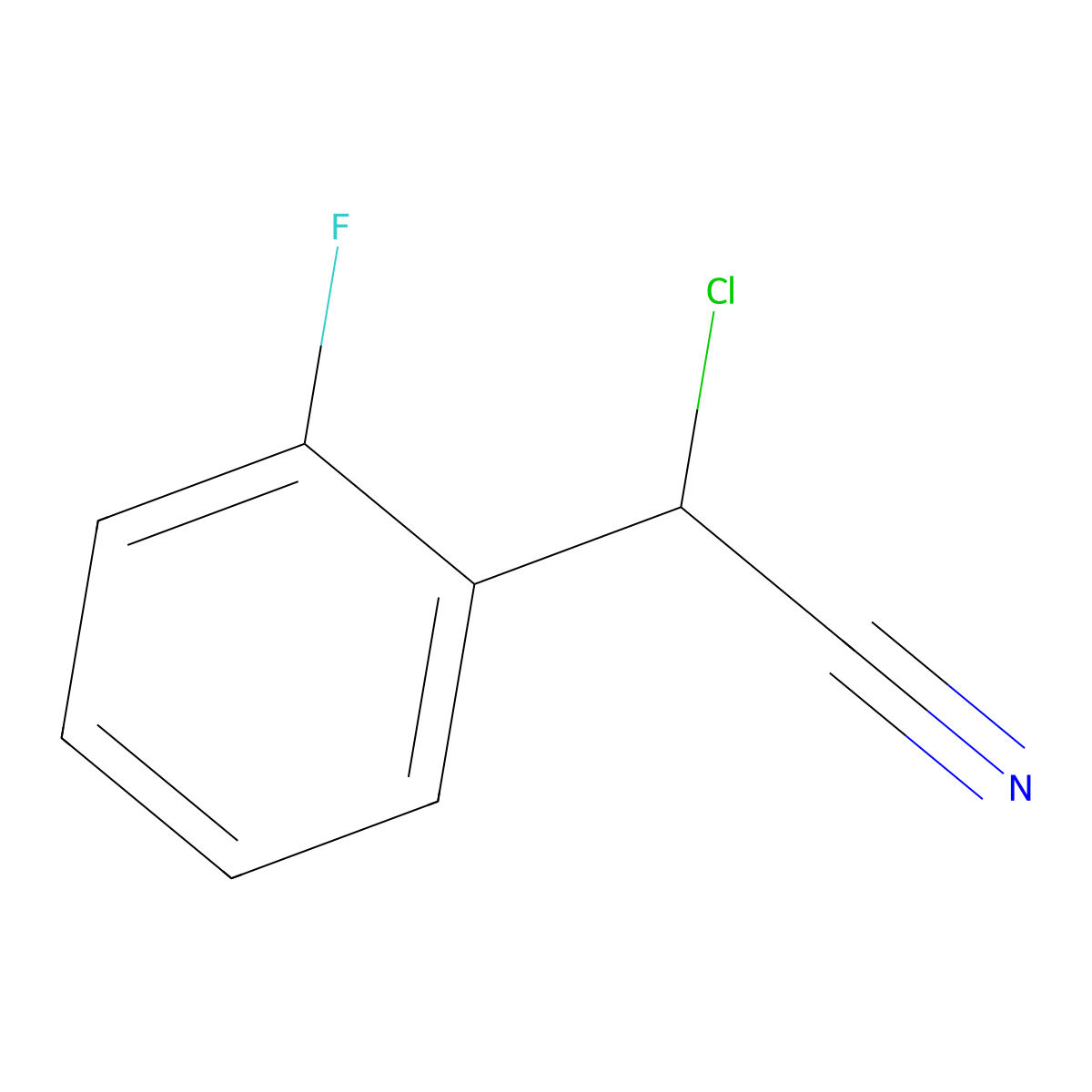 2-Chloro-2-(2-fluorophenyl)acetonitrile molecular structure, CAS 1247740-42-6