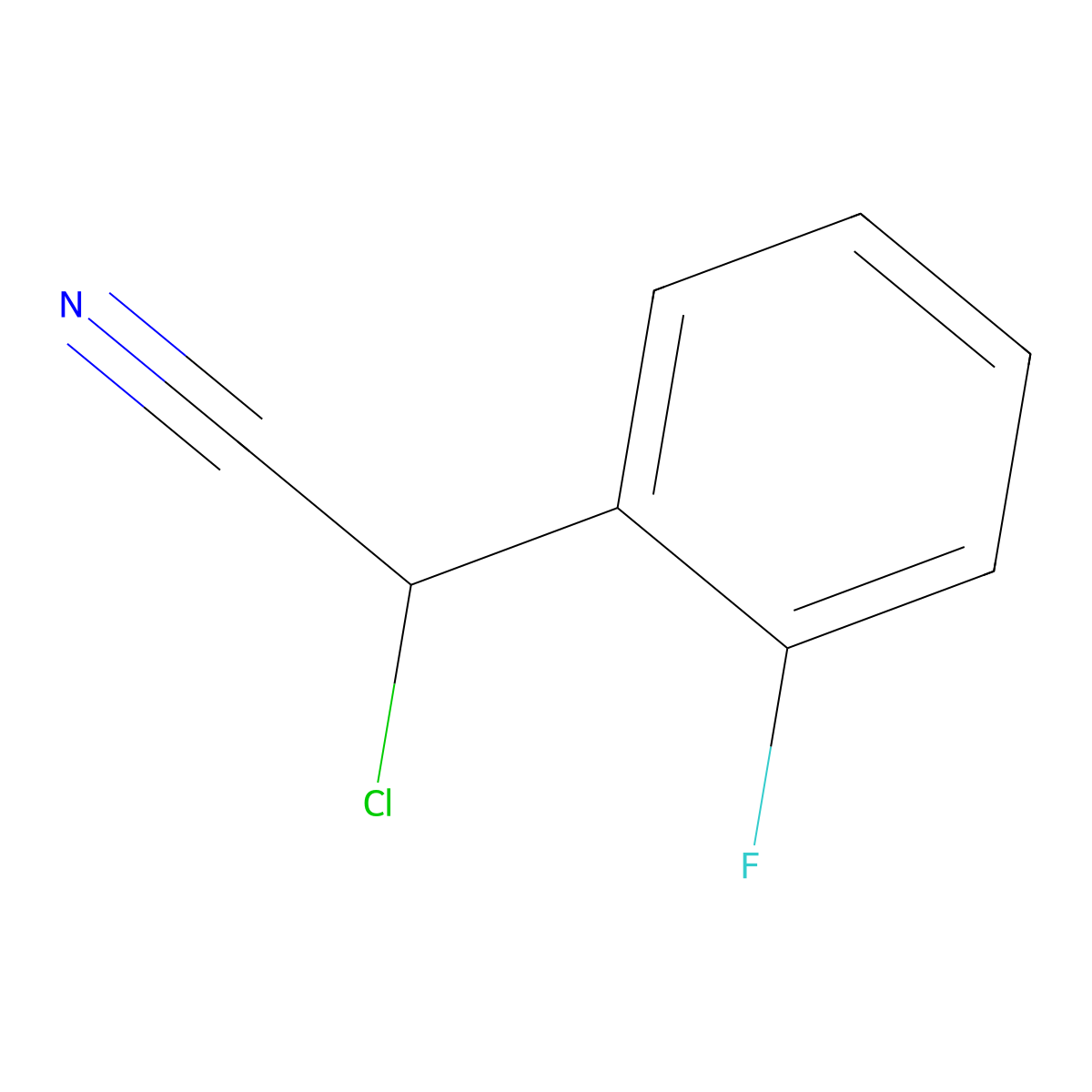2-Chloro-2-(2-fluorophenyl)acetonitrile molecular structure, CAS 1247740-42-6
