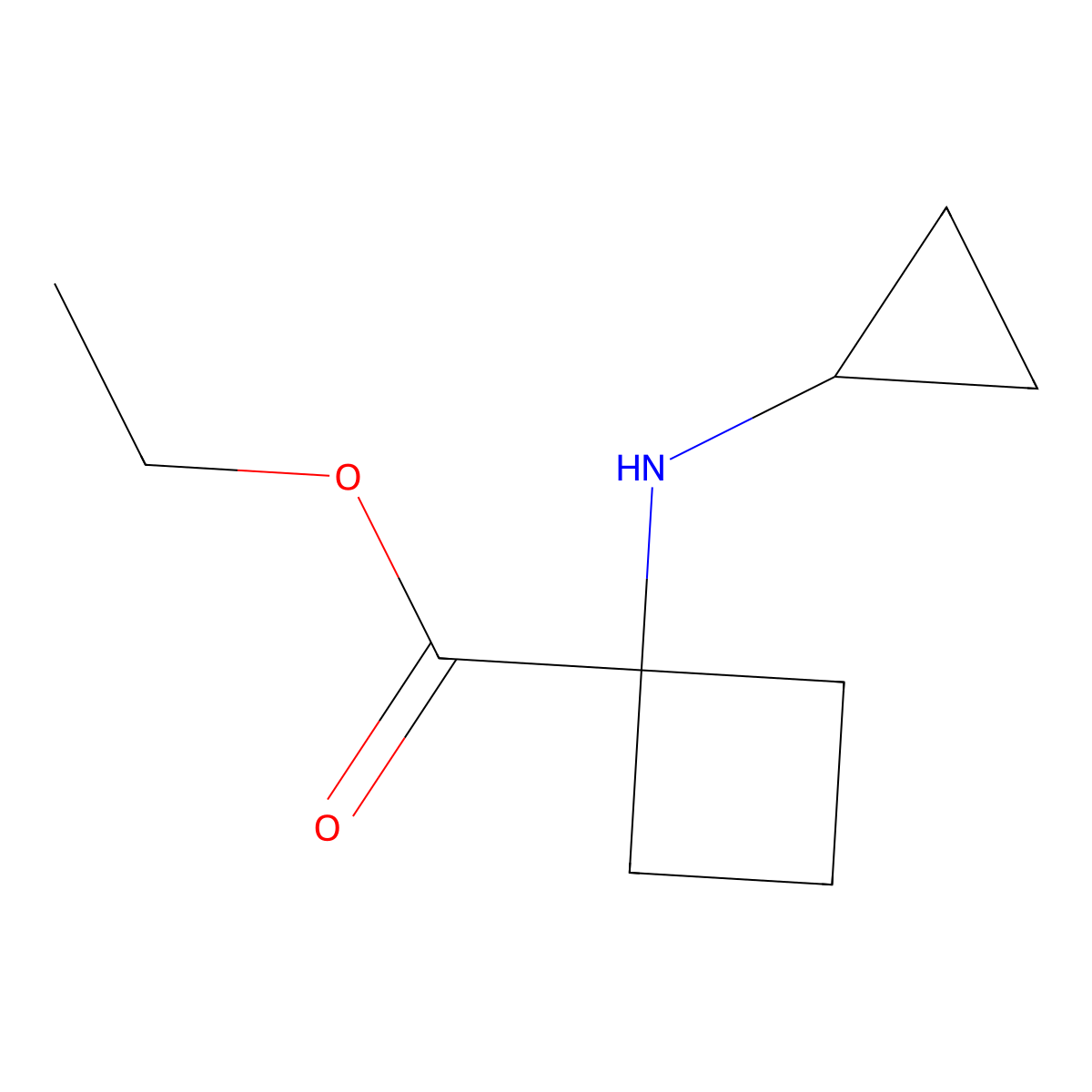 Ethyl 1-(cyclopropylamino)cyclobutane-1-carboxylate molecular structure, CAS 1247740-51-7