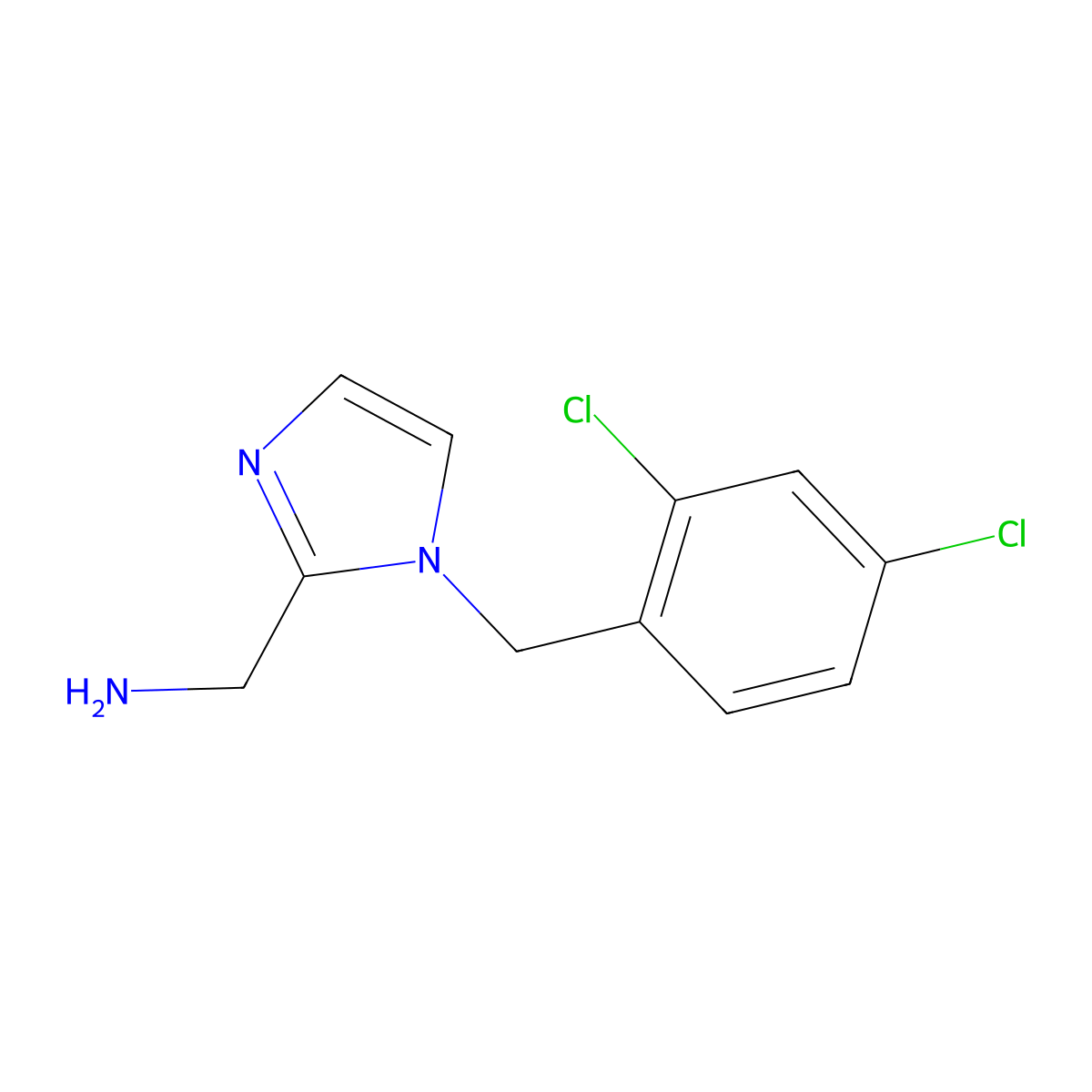 {1-[(2,4-Dichlorophenyl)methyl]-1h-imidazol-2-yl}methanamine molecular structure, CAS 1247741-04-3