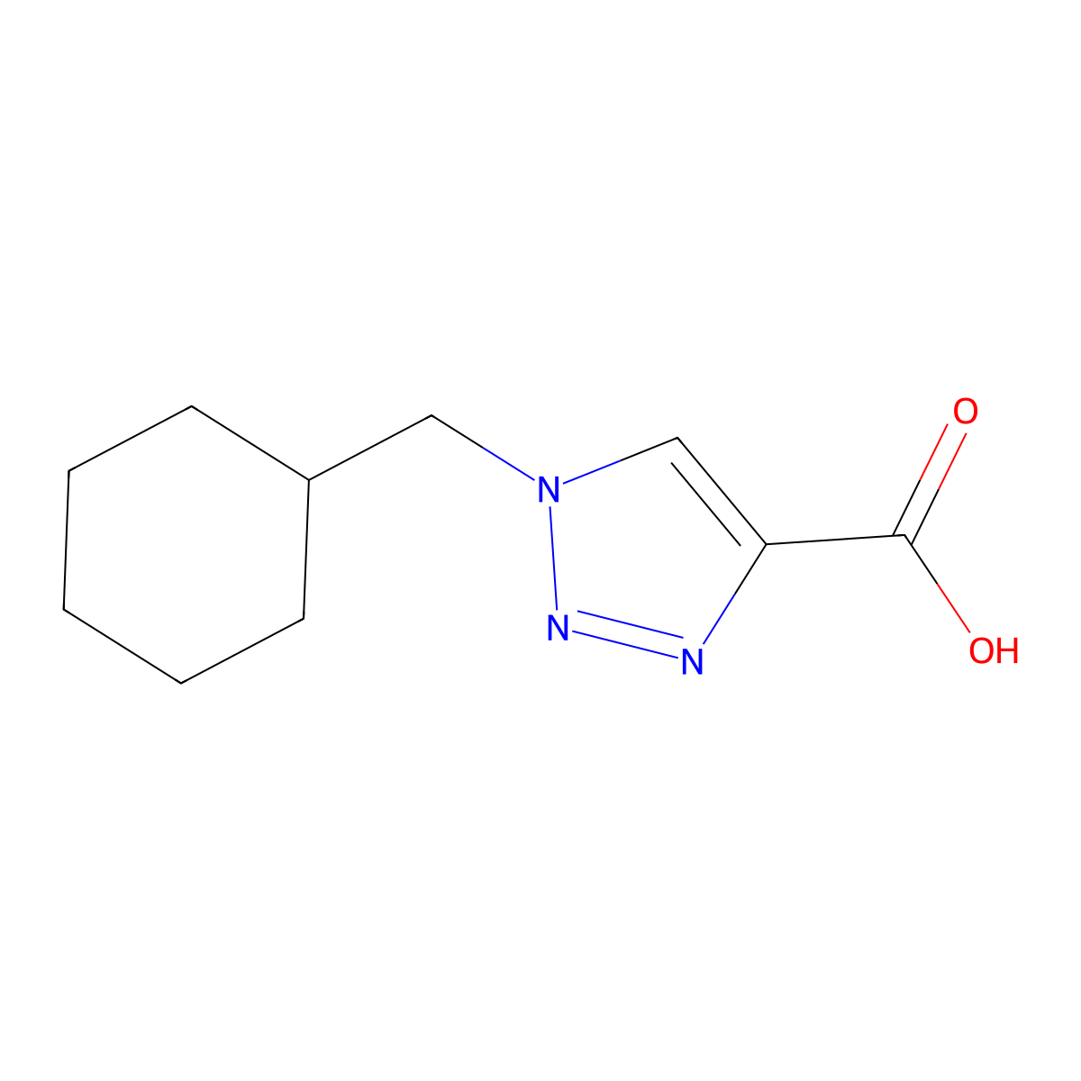 1-(cyclohexylmethyl)-1H-1,2,3-triazole-4-carboxylic acid molecular structure, CAS 1247742-65-9