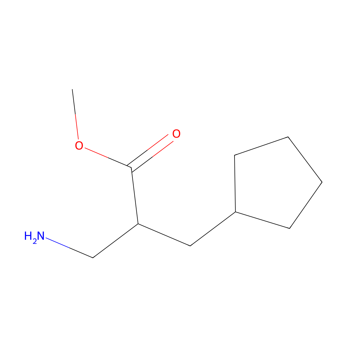 Methyl 3-amino-2-(cyclopentylmethyl)propanoate molecular structure, CAS 1247744-05-3