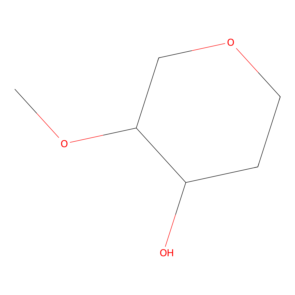 3-Methoxyoxan-4-ol molecular structure, CAS 1247744-41-7
