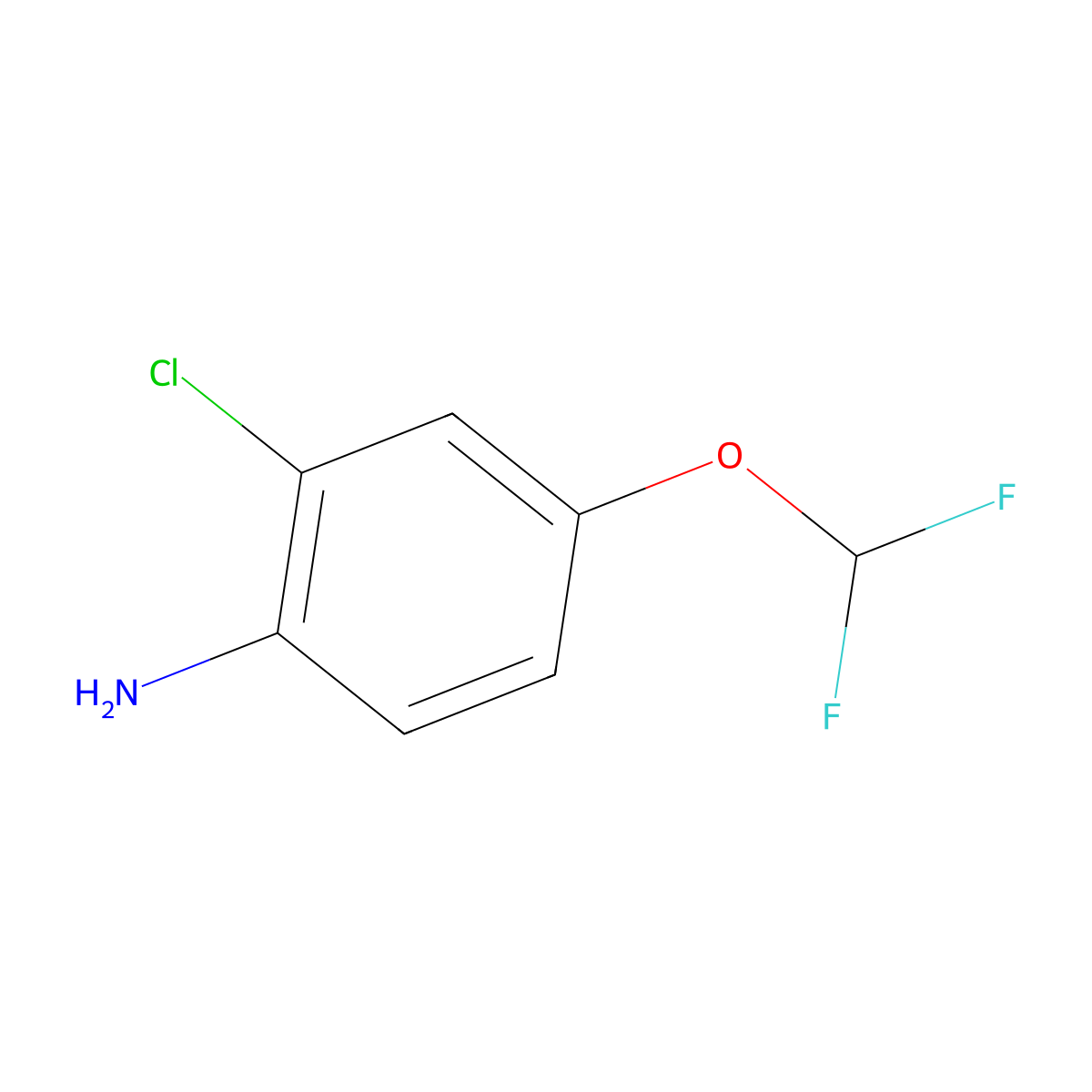 2-Chloro-4-(difluoromethoxy)aniline molecular structure, CAS 1247745-21-6