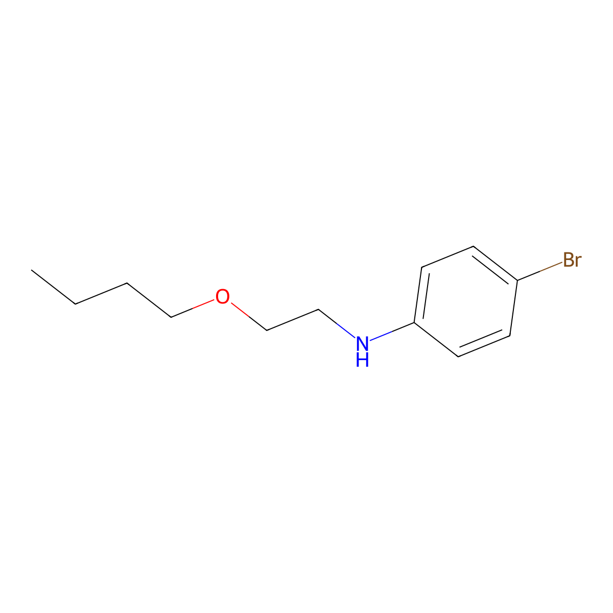 4-bromo-N-(2-butoxyethyl)aniline molecular structure, CAS 1247746-11-7