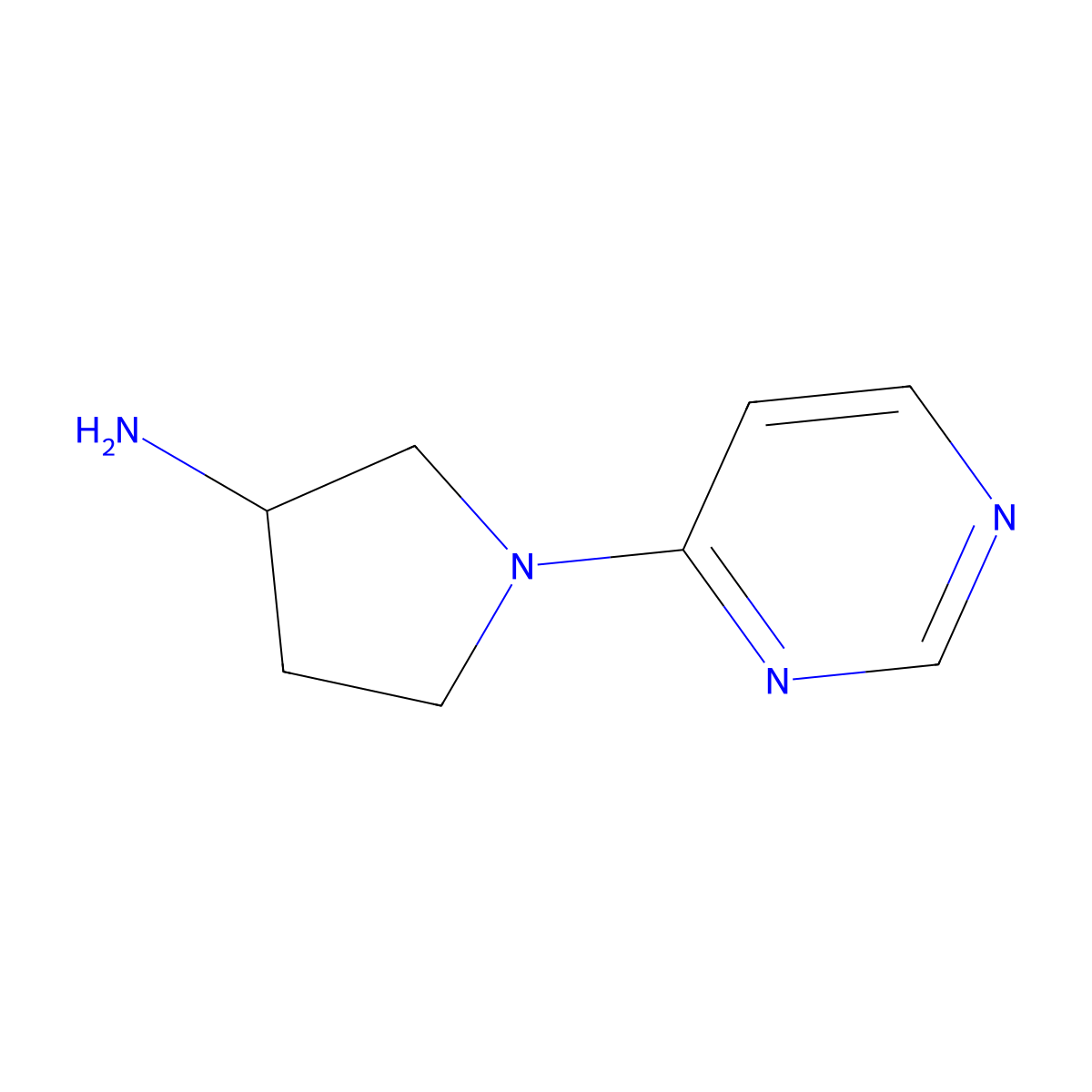 1-(Pyrimidin-4-yl)pyrrolidin-3-amine molecular structure, CAS 1247746-70-8