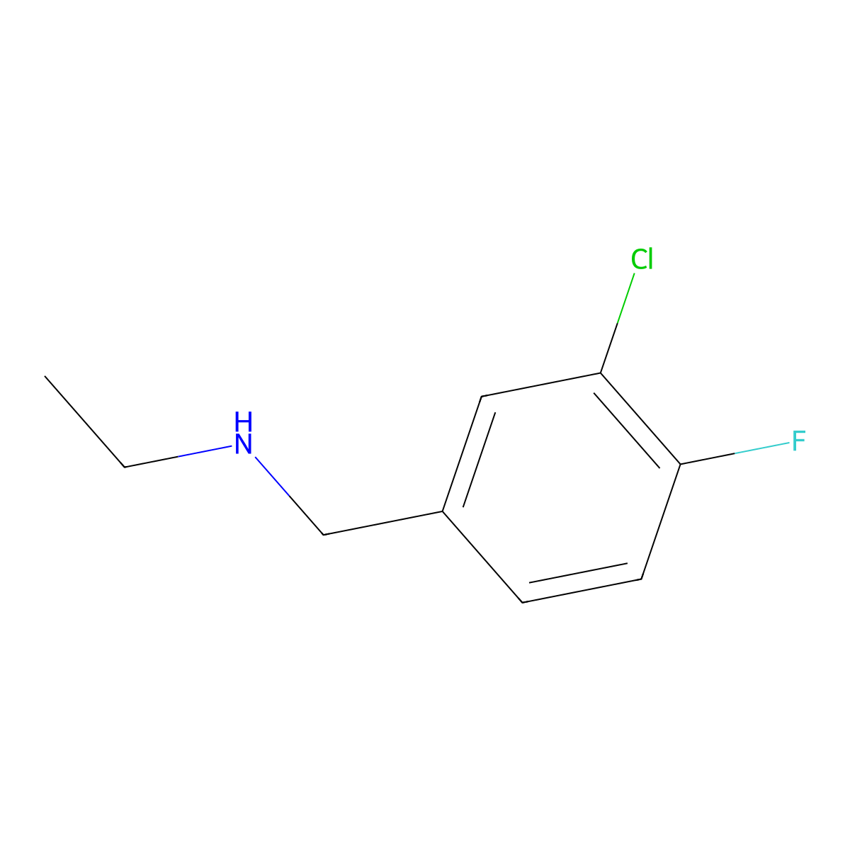 [(3-Chloro-4-fluorophenyl)methyl](ethyl)amine molecular structure, CAS 1247748-63-5