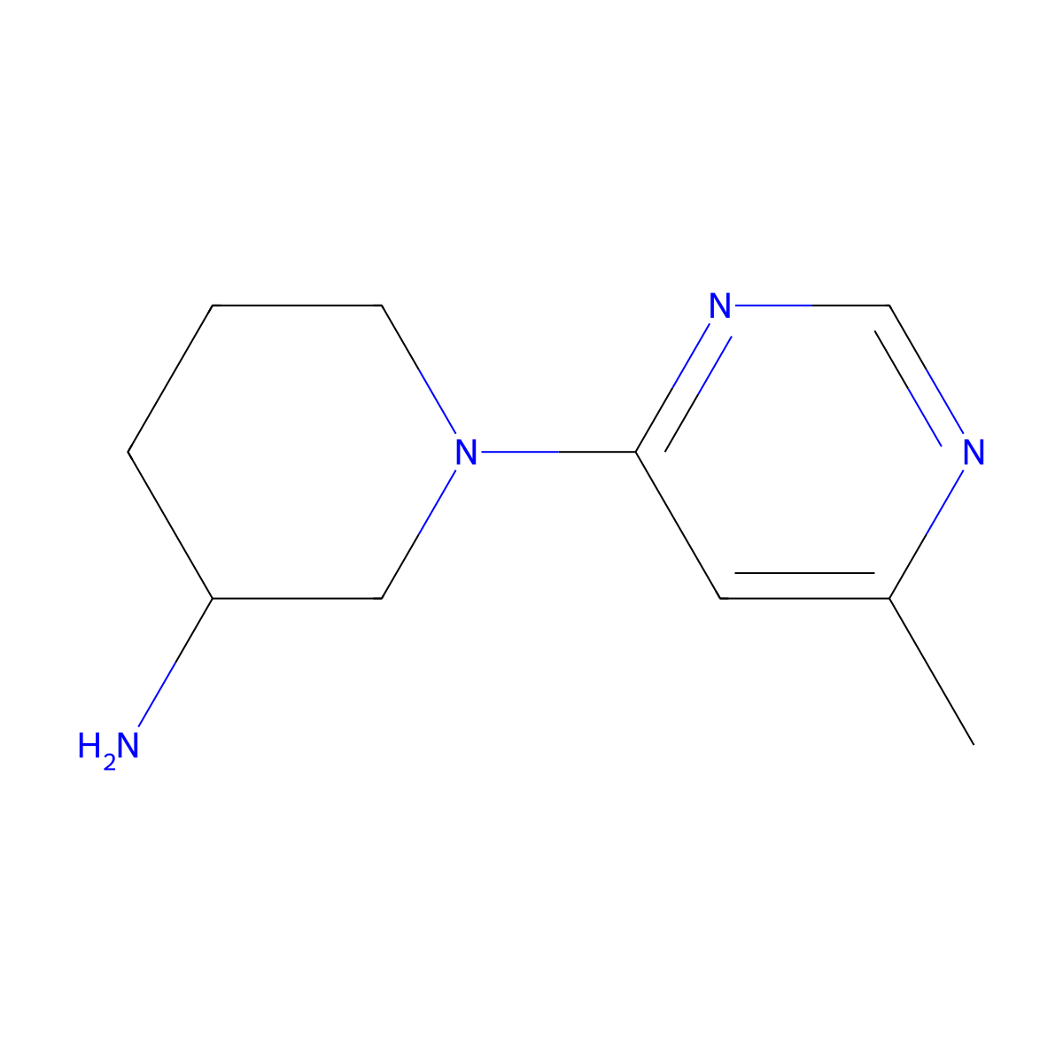 1-(6-Methylpyrimidin-4-yl)piperidin-3-amine molecular structure, CAS 1247748-92-0