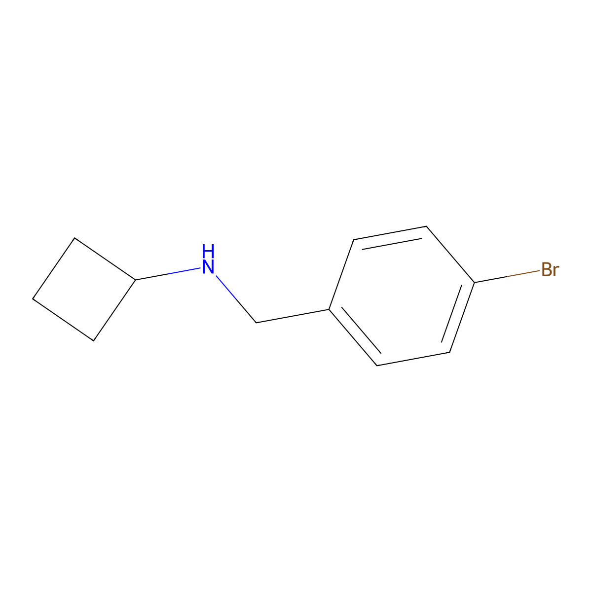 N-[(4-bromophenyl)methyl]cyclobutanamine molecular structure, CAS 1247749-17-2