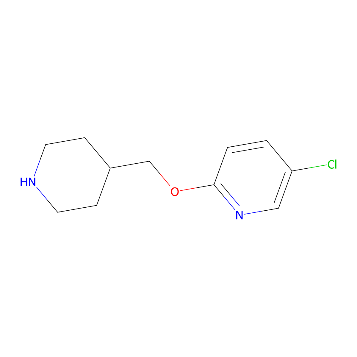 5-Chloro-2-(piperidin-4-ylmethoxy)pyridine molecular structure, CAS 1247750-39-5